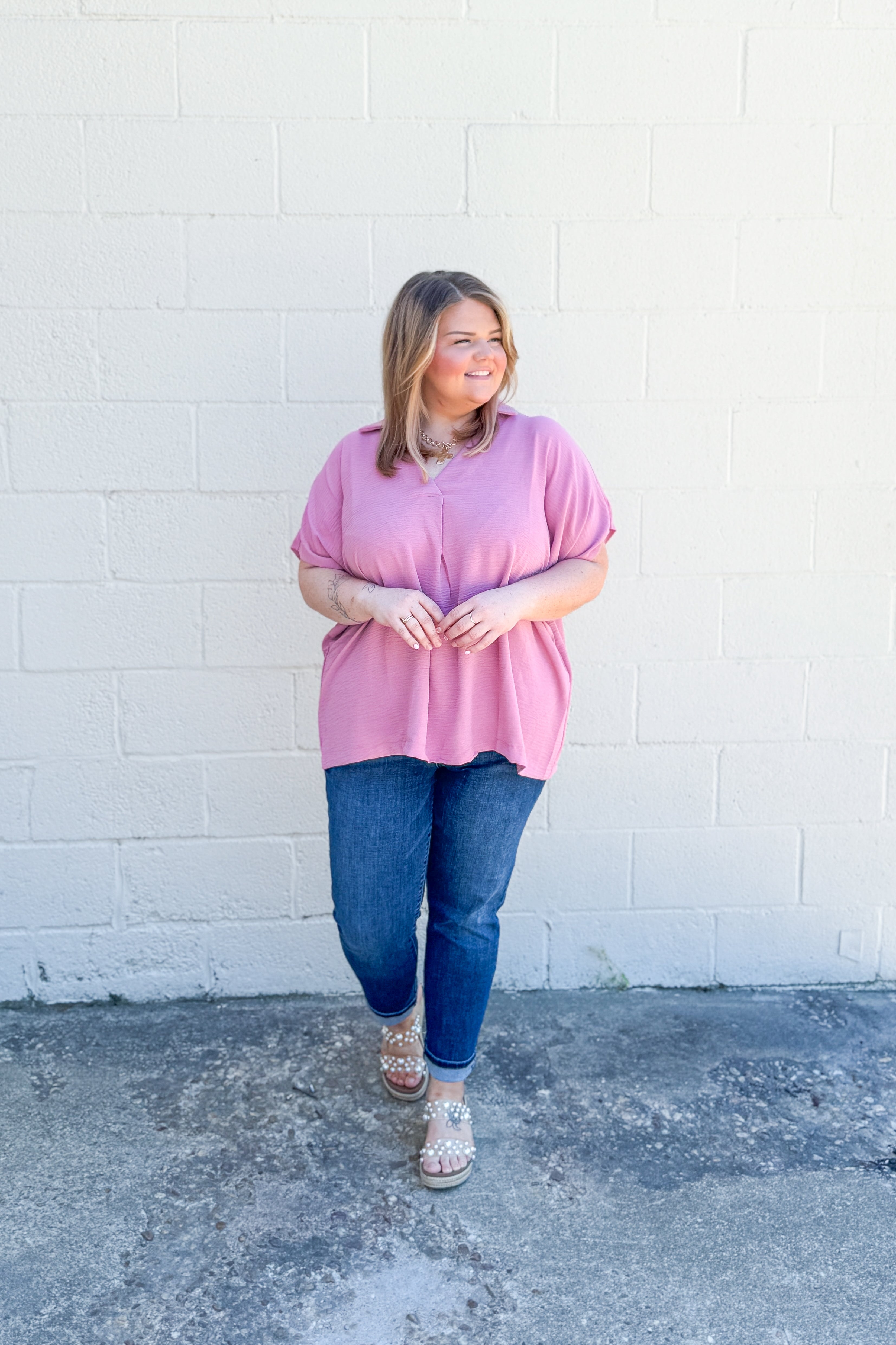 Simplified Style Top, Mauve