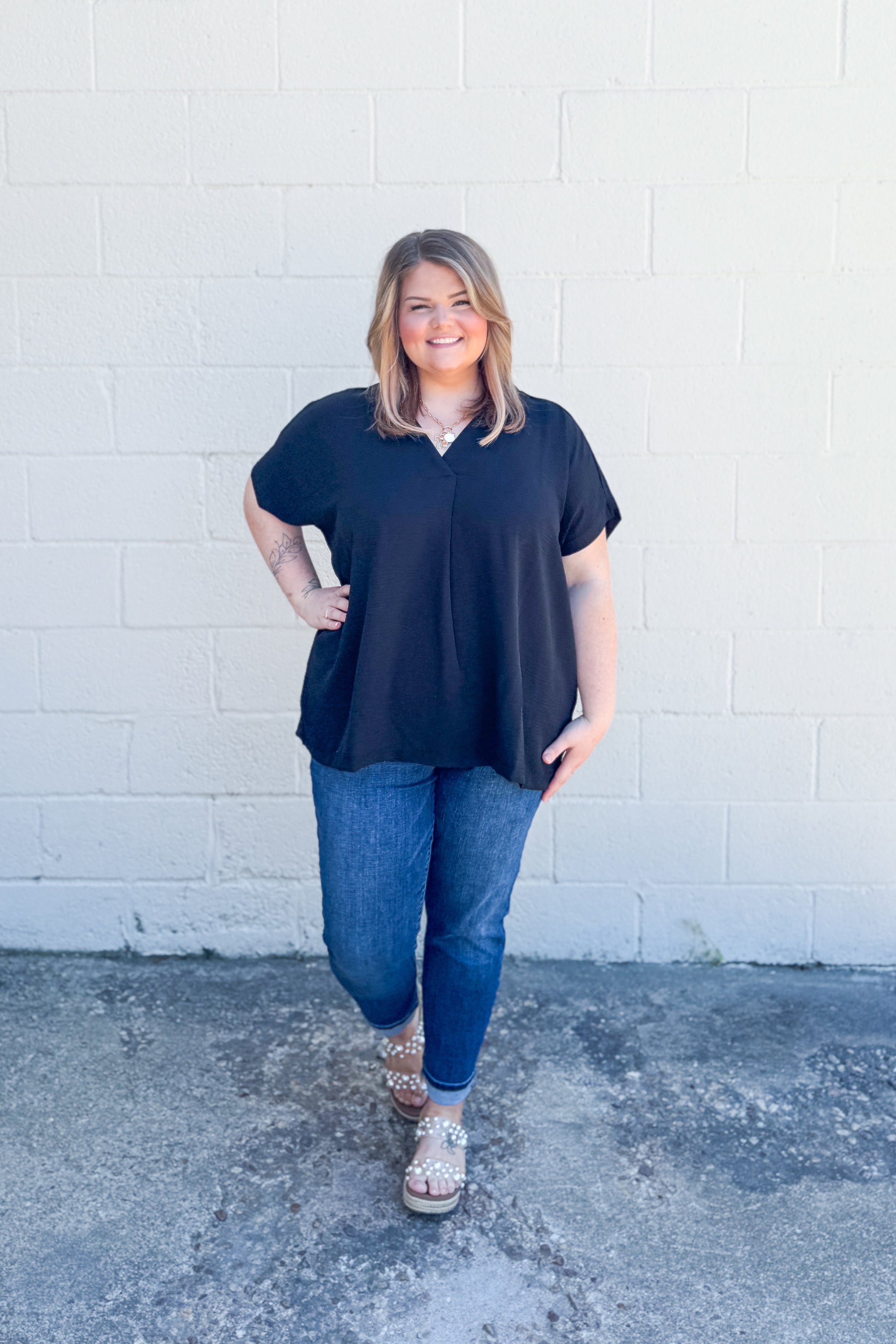 Simplified Style Top, Black