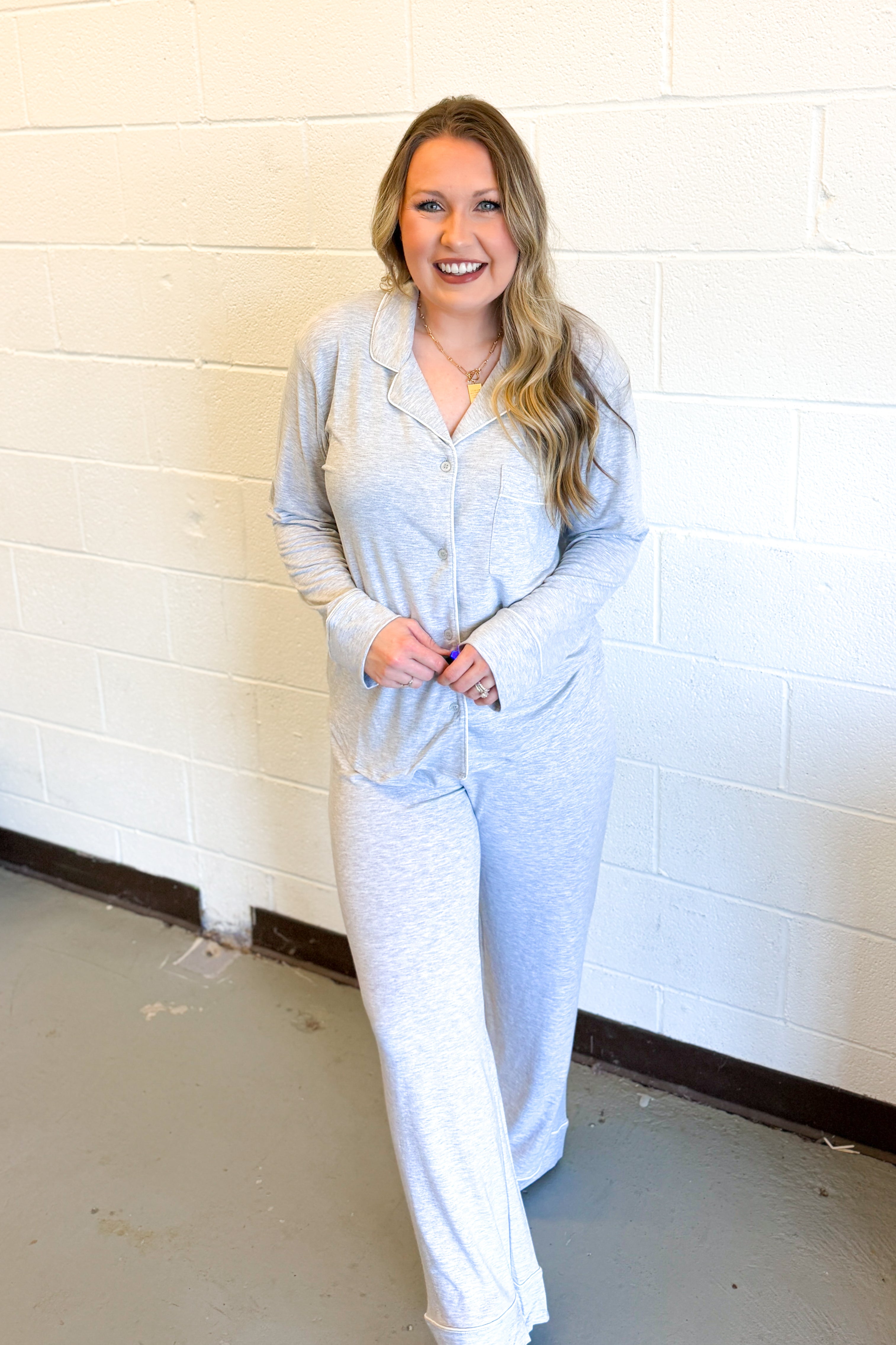 Lounging Around Pajama Set, Grey