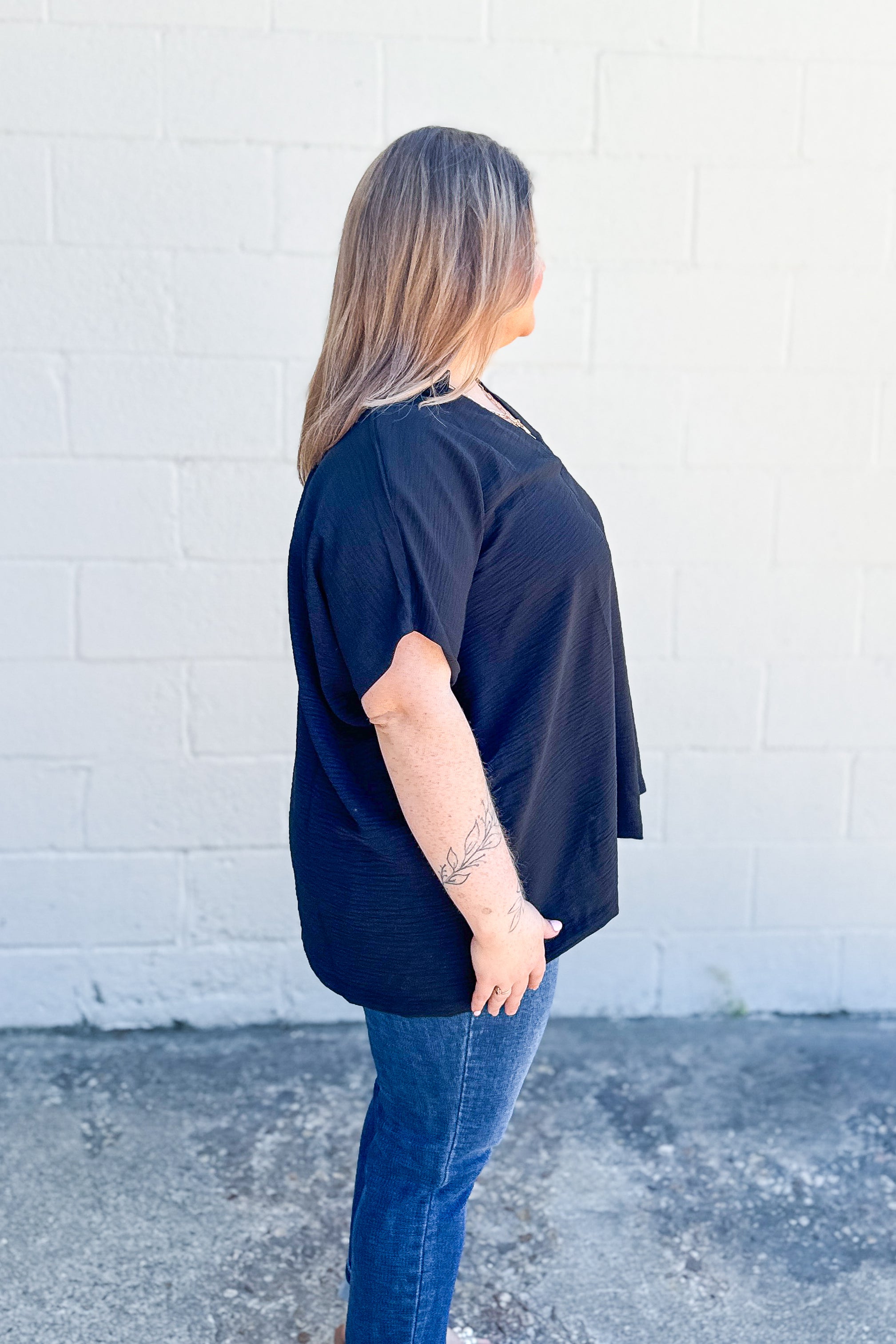 Simplified Style Top, Black