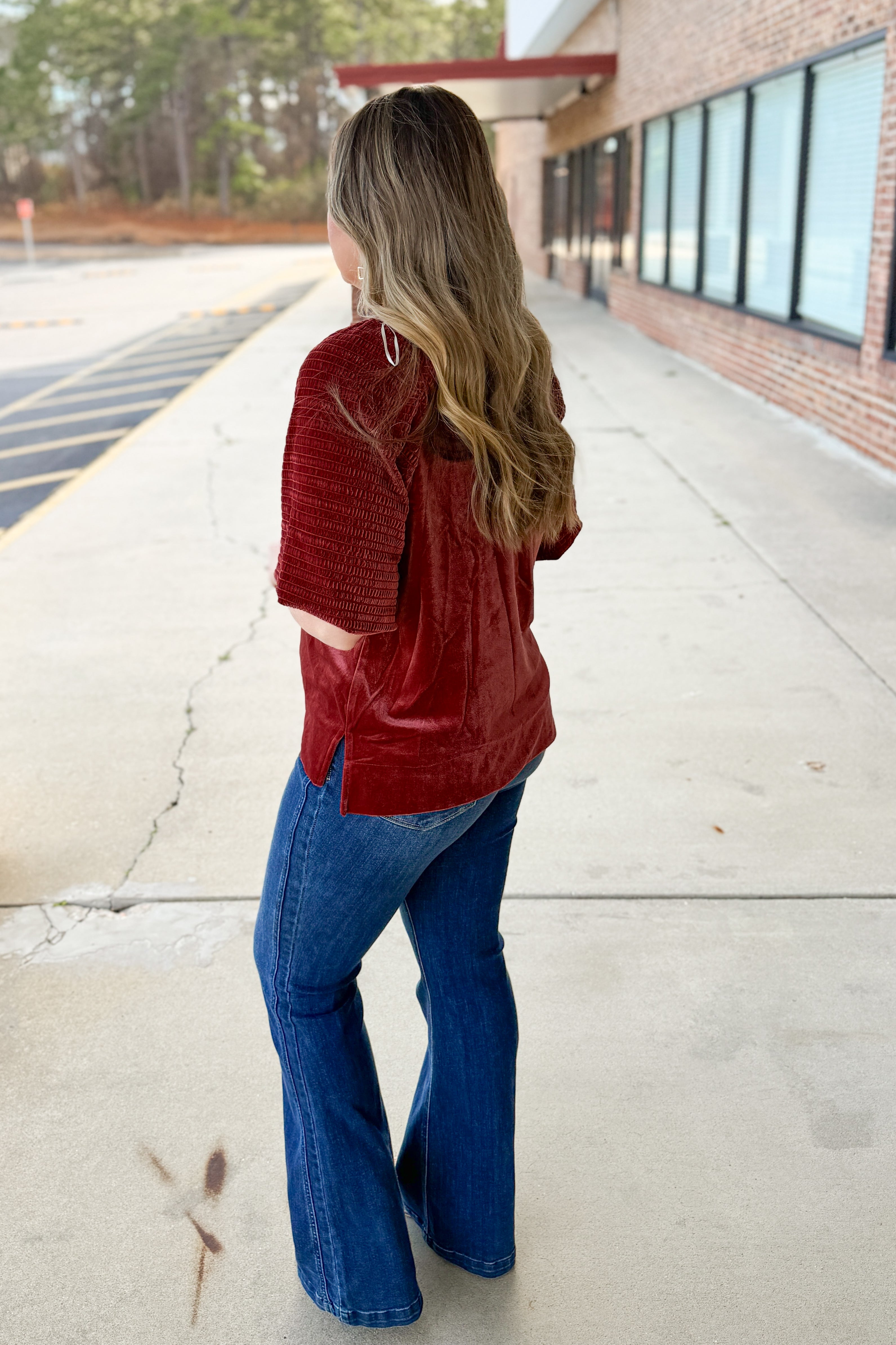 Pumpkin Spice Velvet Top