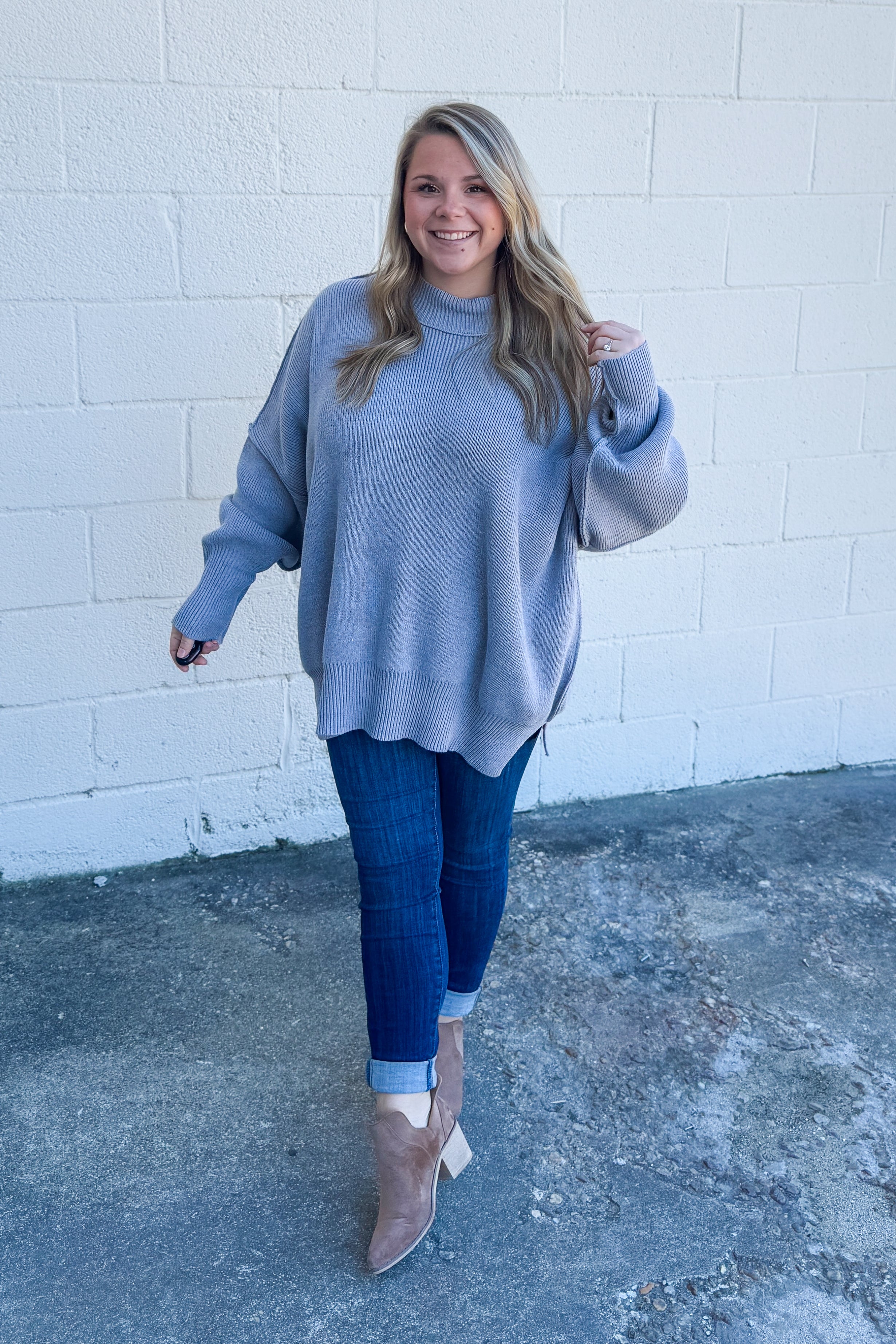 Judith Oversized Sweater, Grey