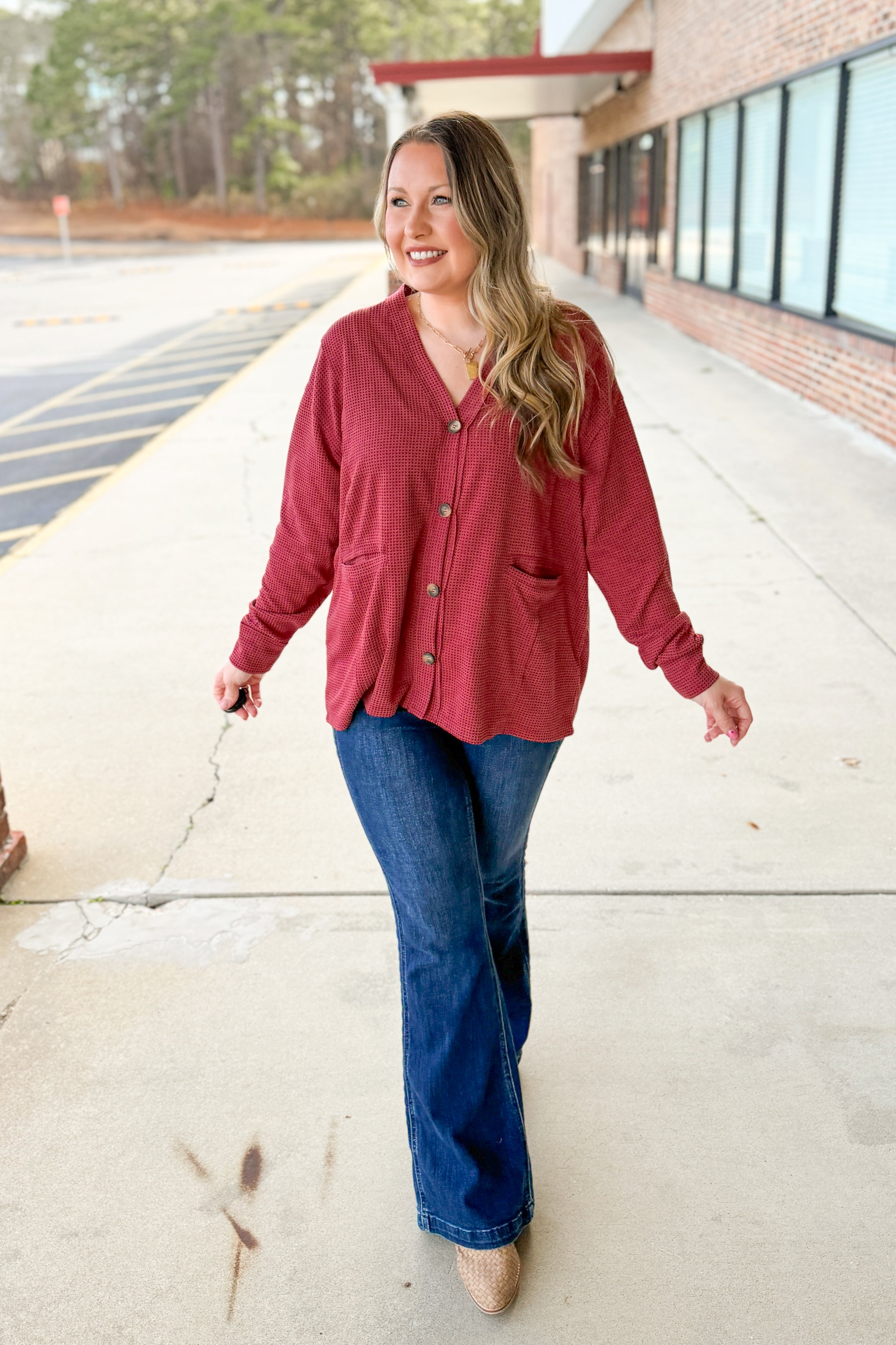 The Perfect Layer Cardigan Top, Wine