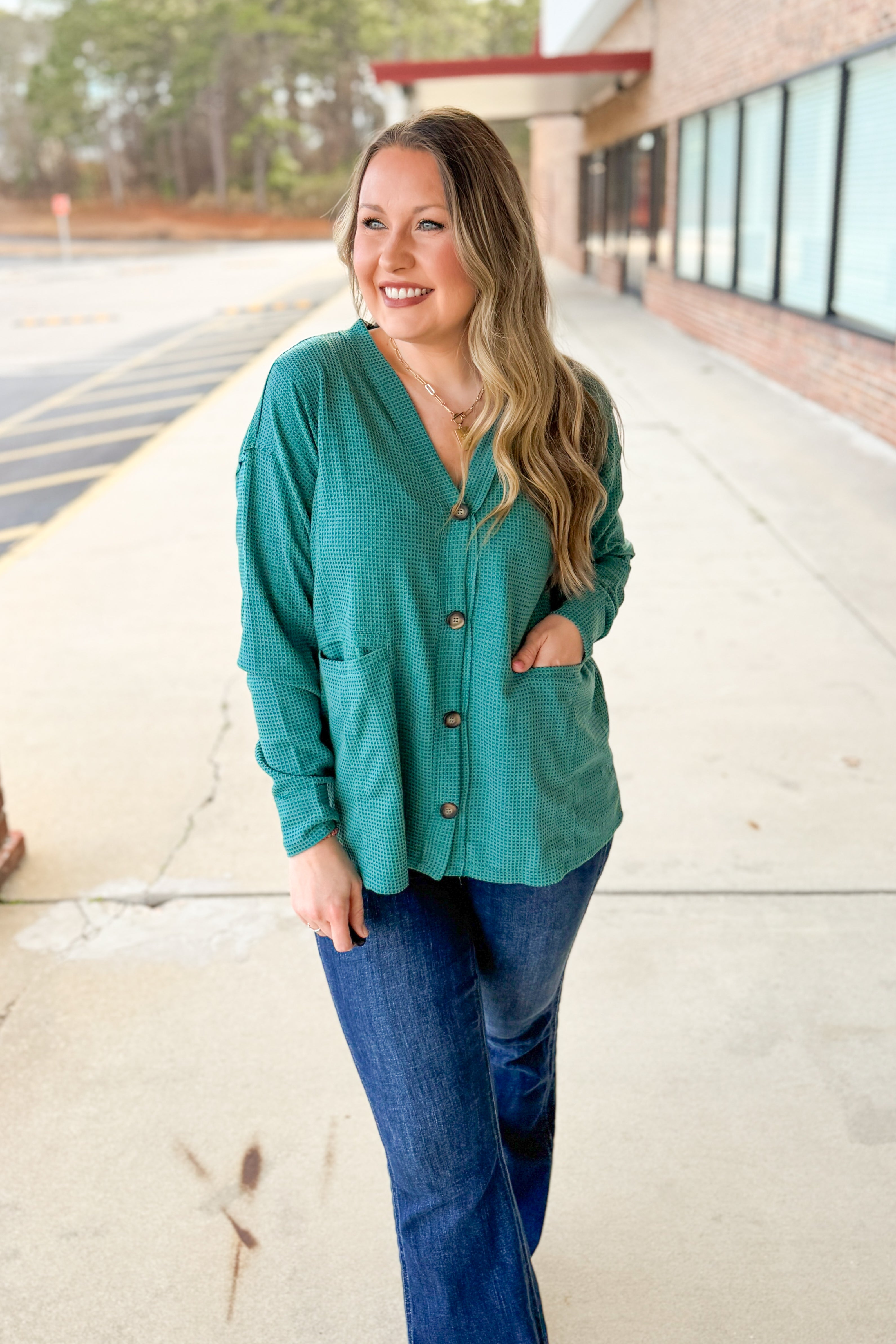 The Perfect Layer Cardigan Top, Jewel Green