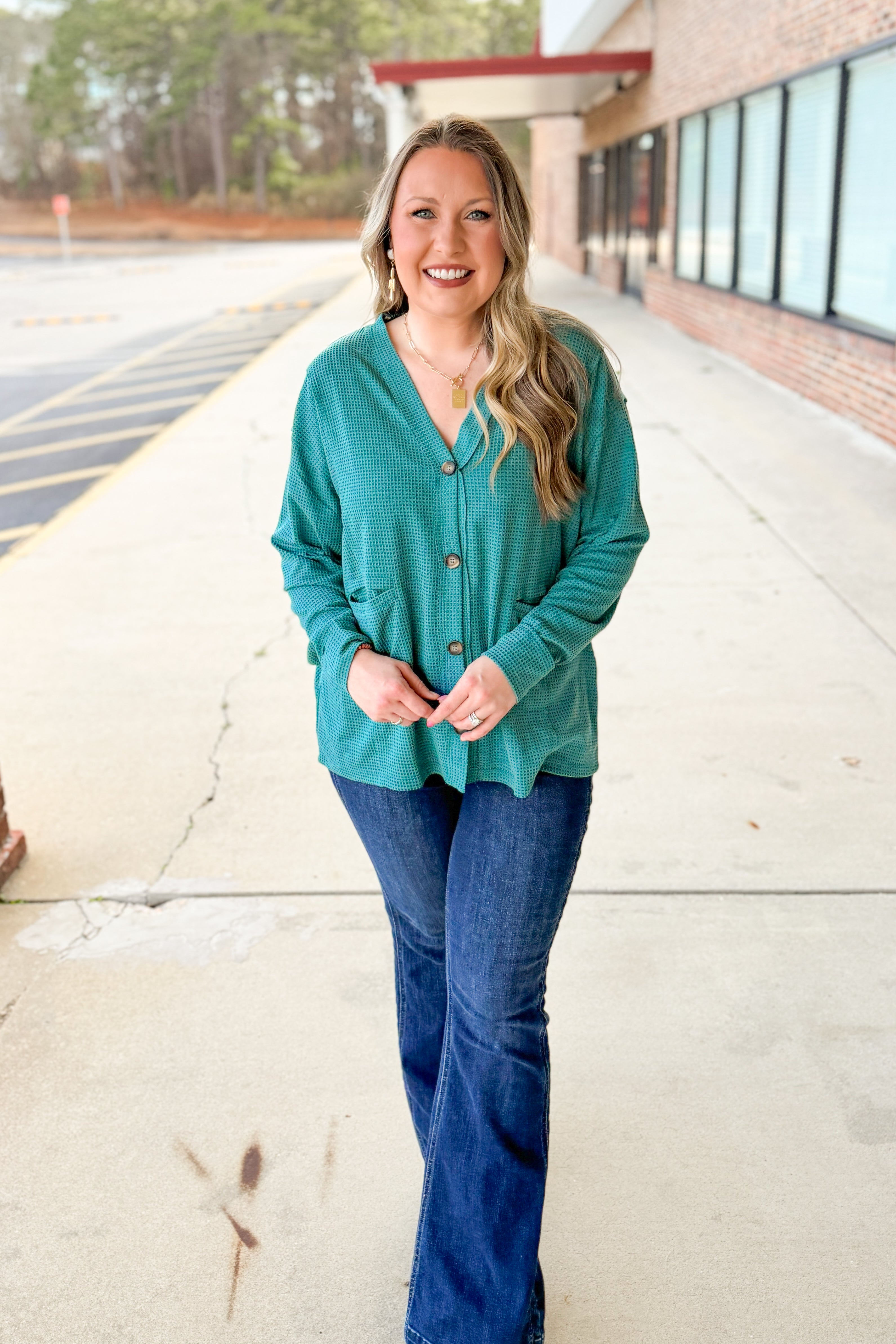 The Perfect Layer Cardigan Top, Jewel Green