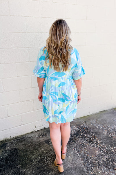 One Thing at a Time Floral Dress, Aqua