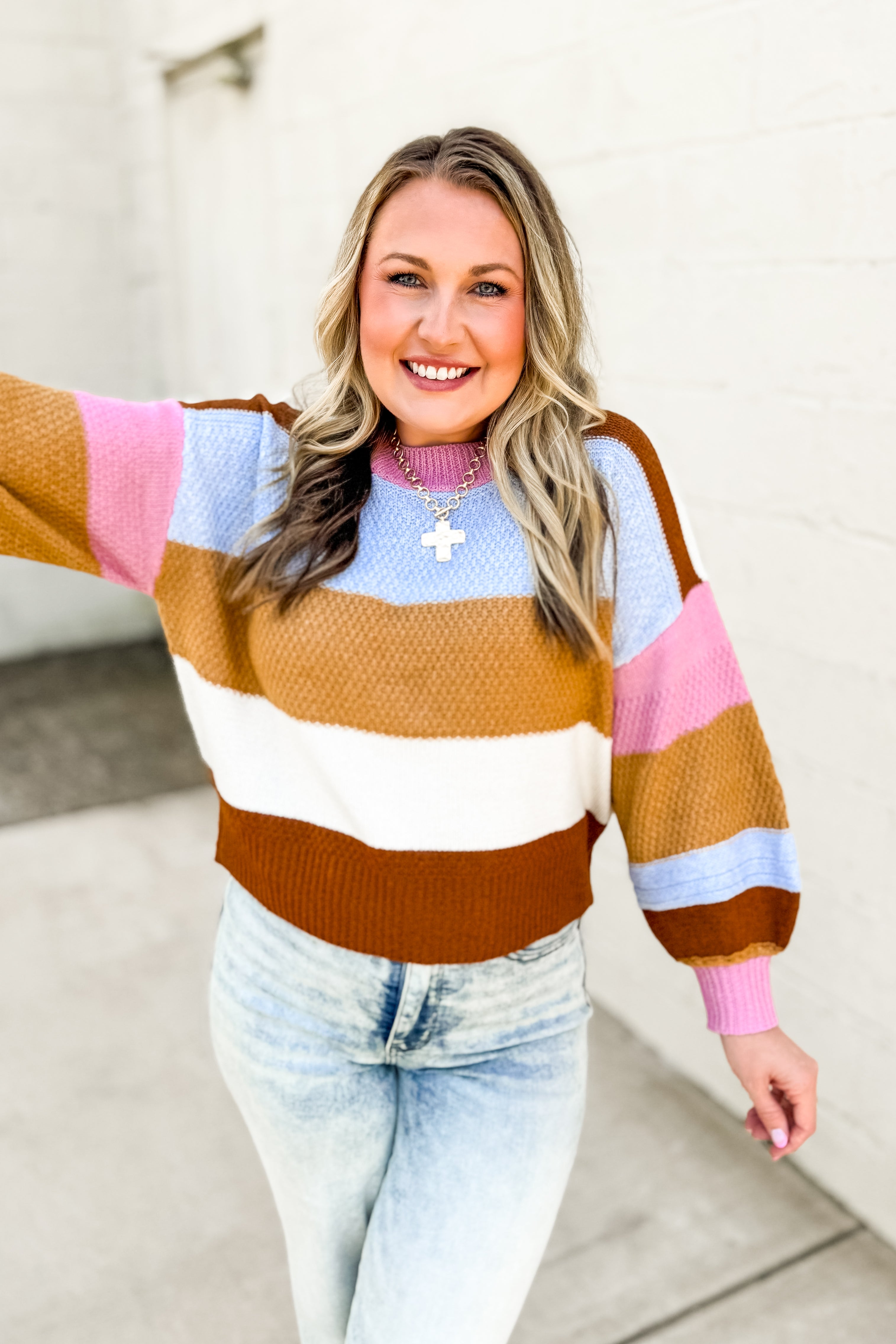 Autumn Stroll Striped Sweater