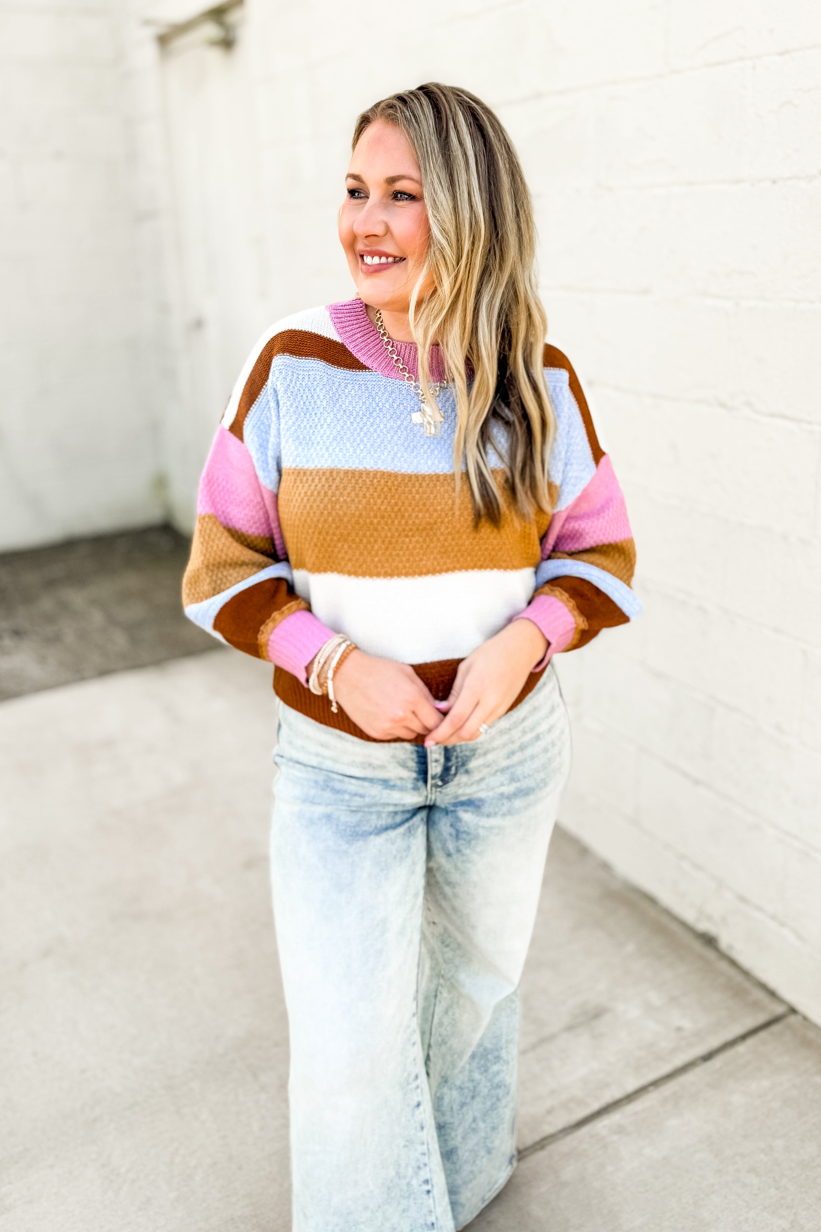Autumn Stroll Striped Sweater