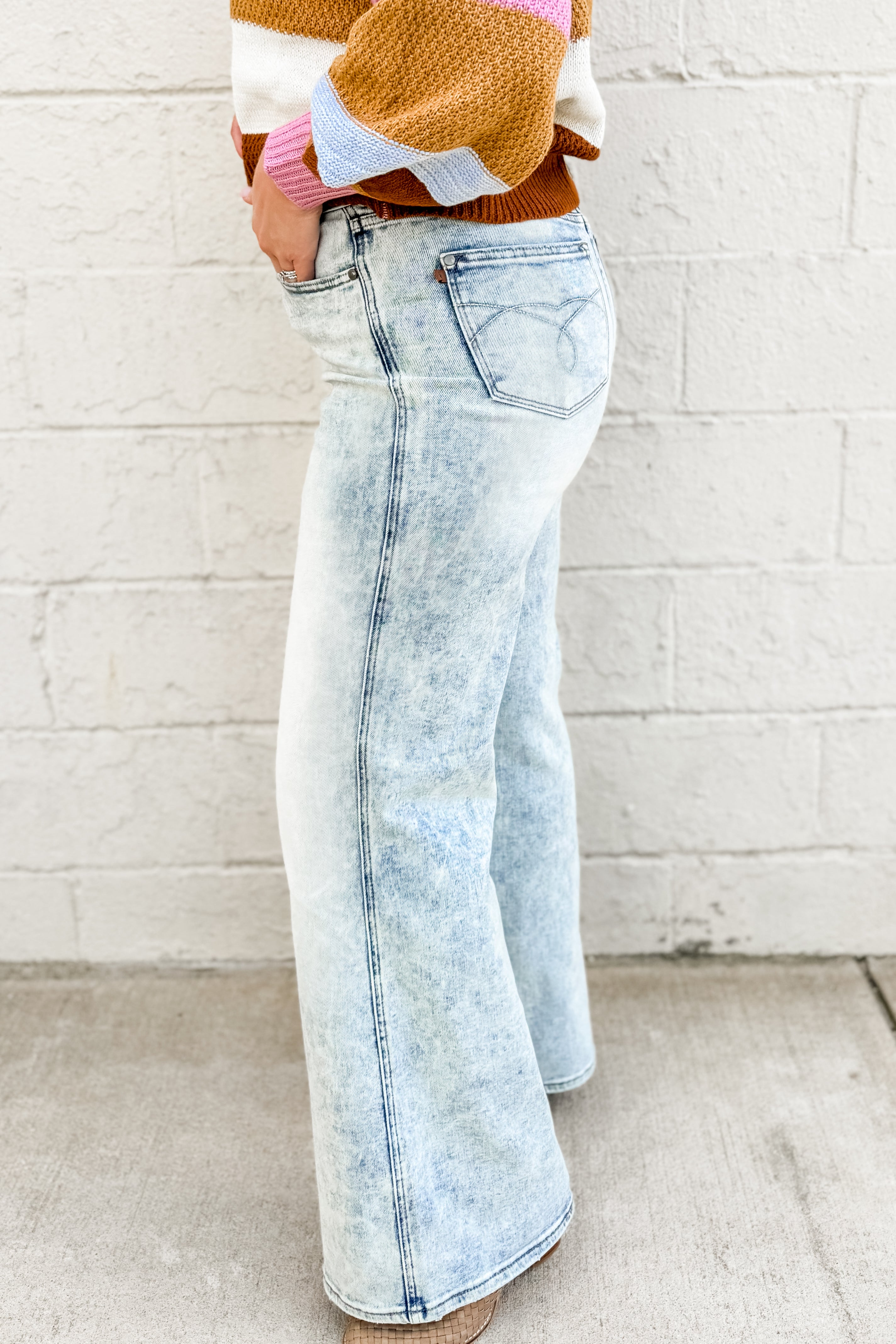 Judy Blue Retro High Waist Tummy Control Wide Leg Jeans