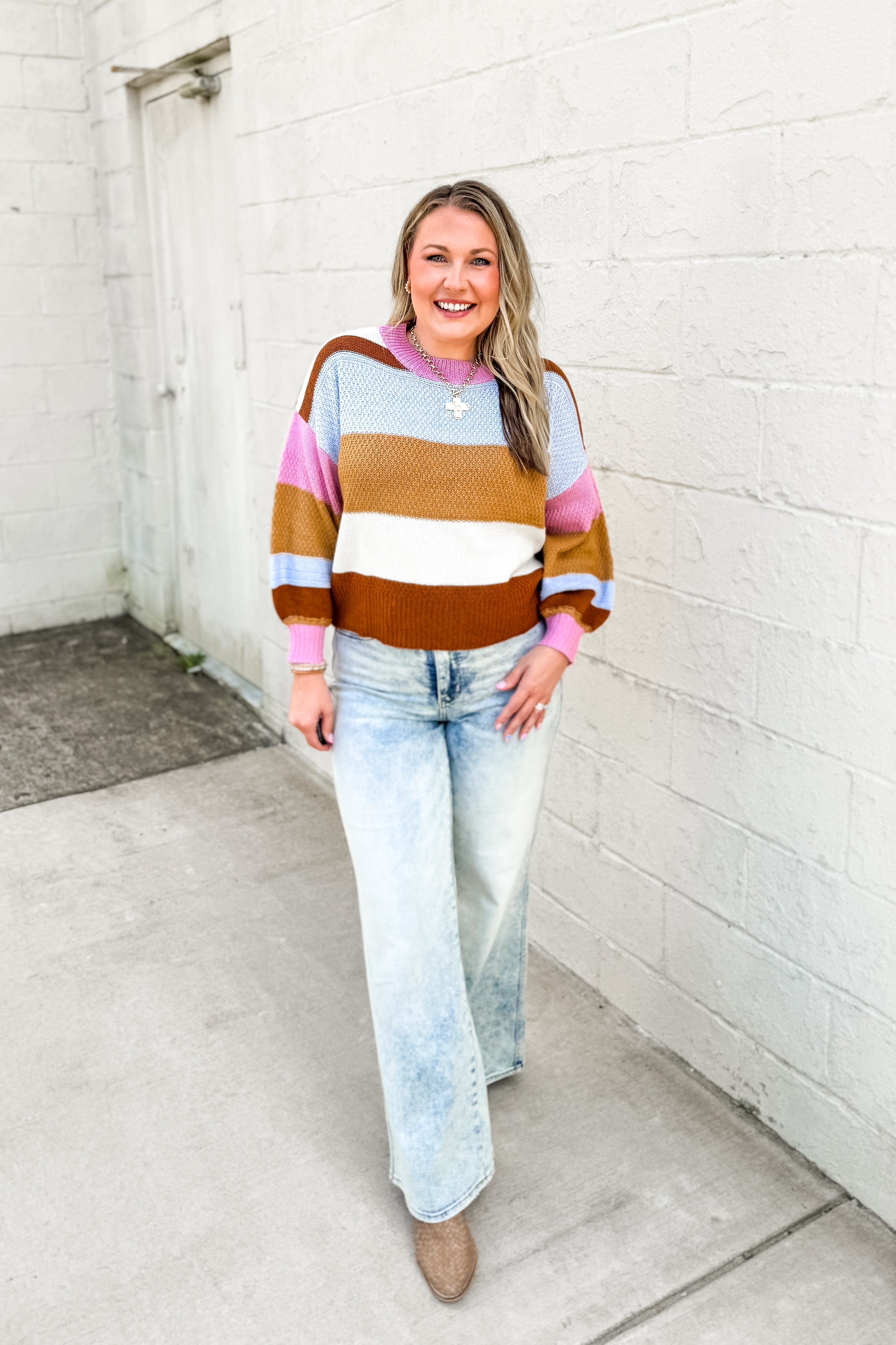 Autumn Stroll Striped Sweater
