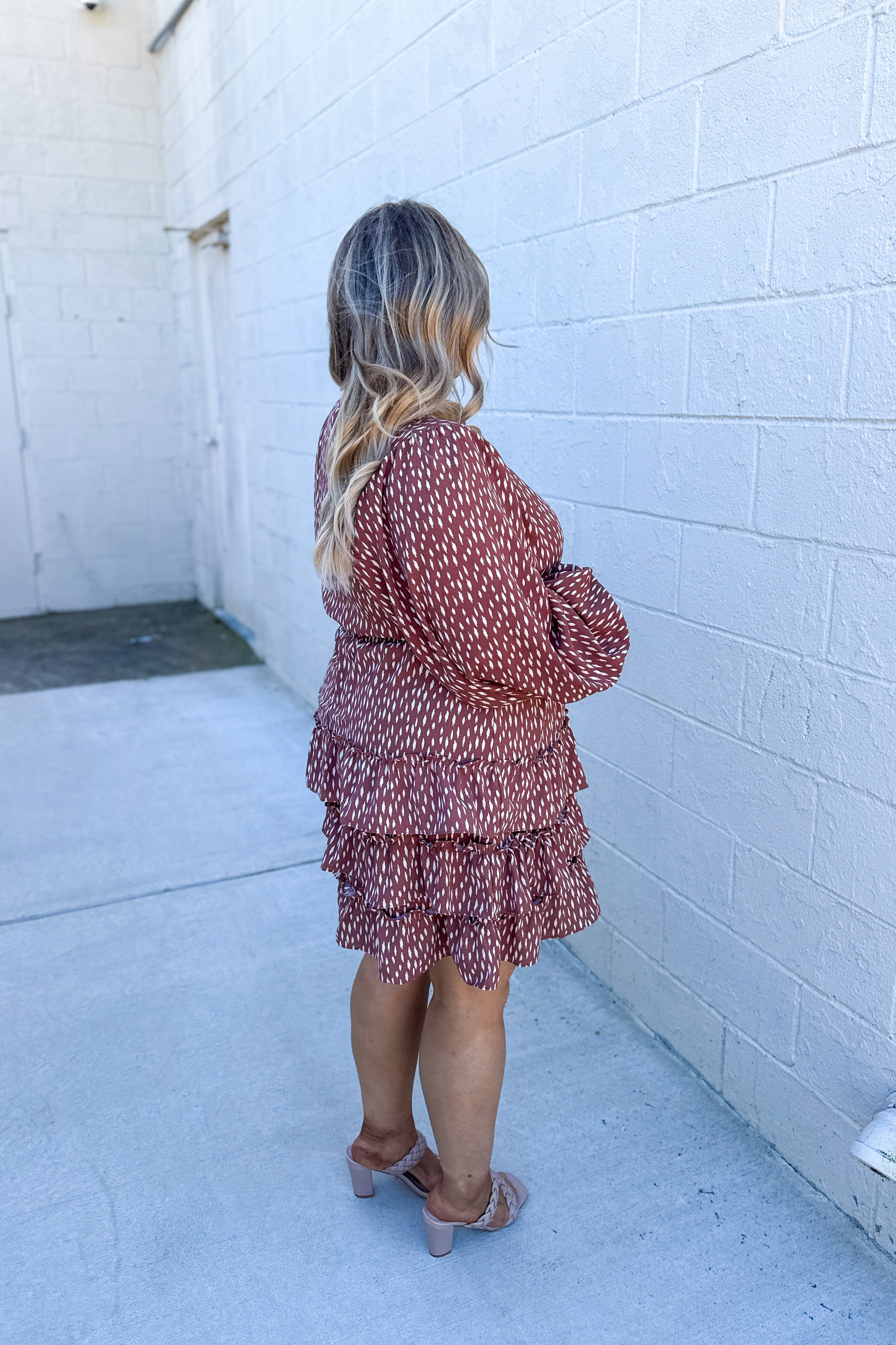 Want It All Spotted Ruffle Dress