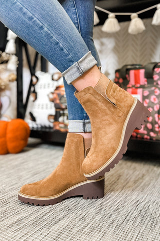 Corky's Basic Bootie, Camel Suede