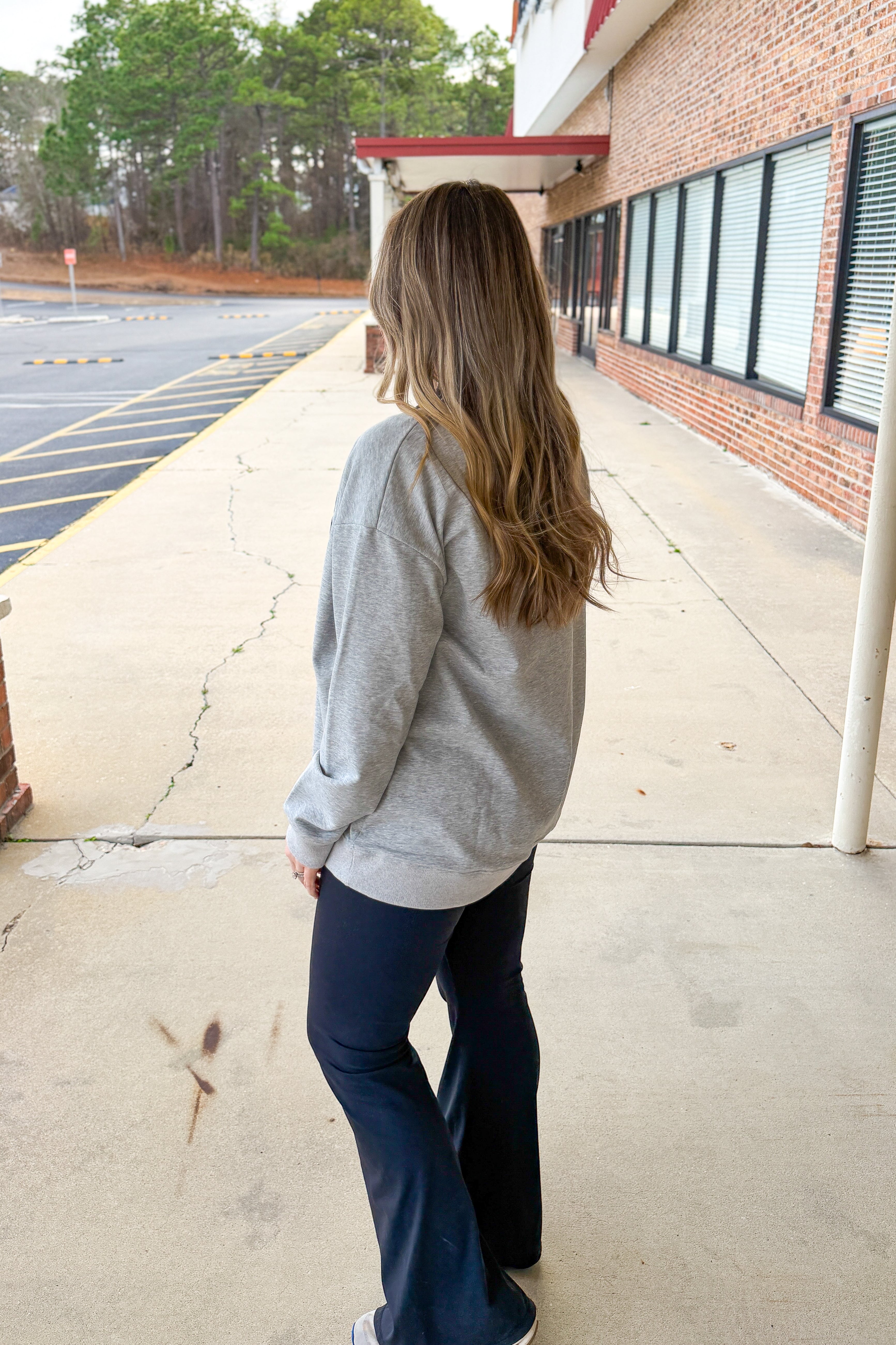 Grace Mock Neck Sweatshirt, Grey