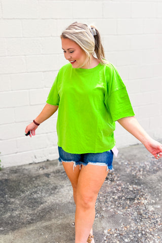 RESTOCK | DEAL | Better Things To Do Oversized Top, Green