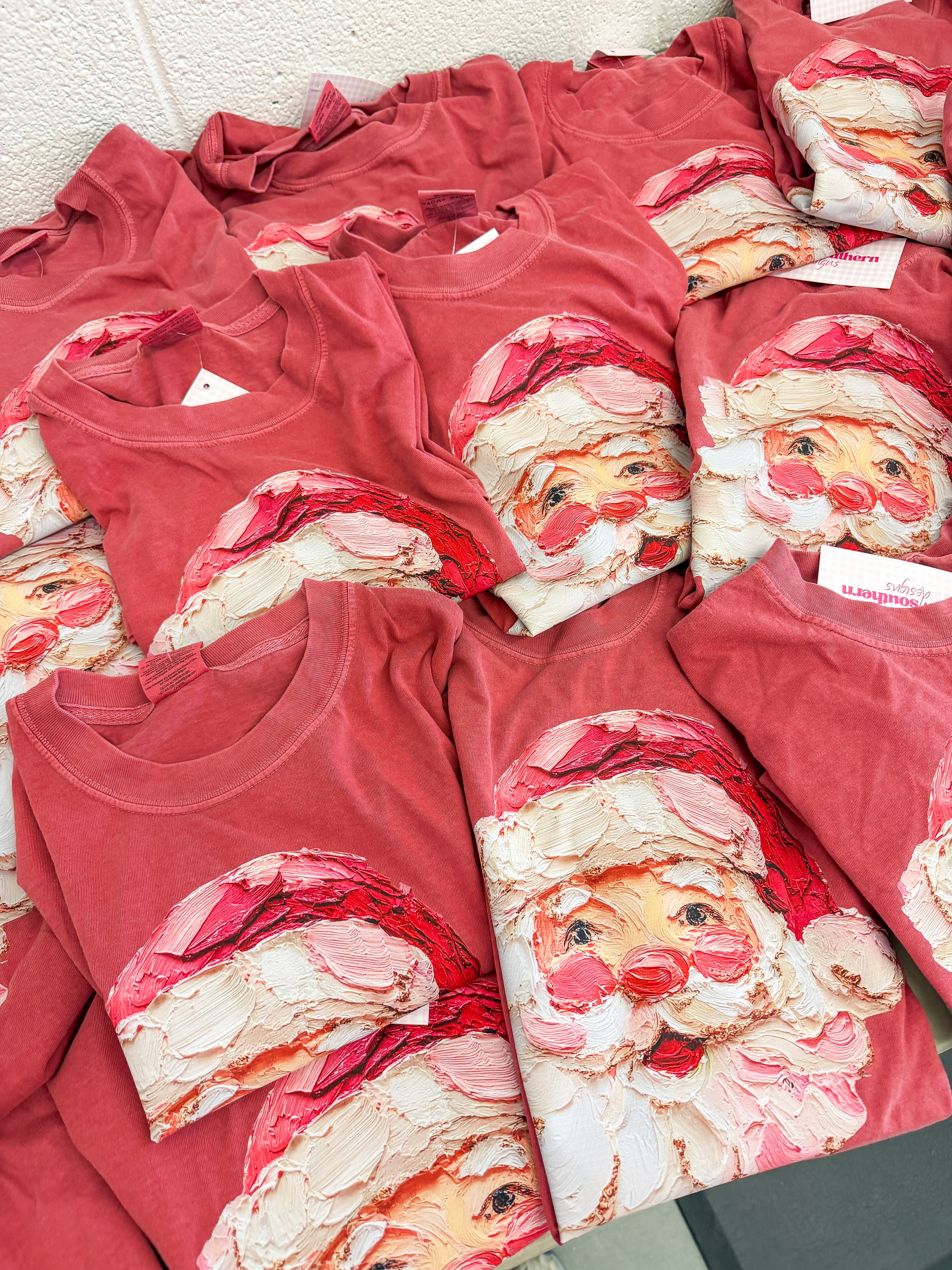 Painted Santa Graphic Tee, Crimson