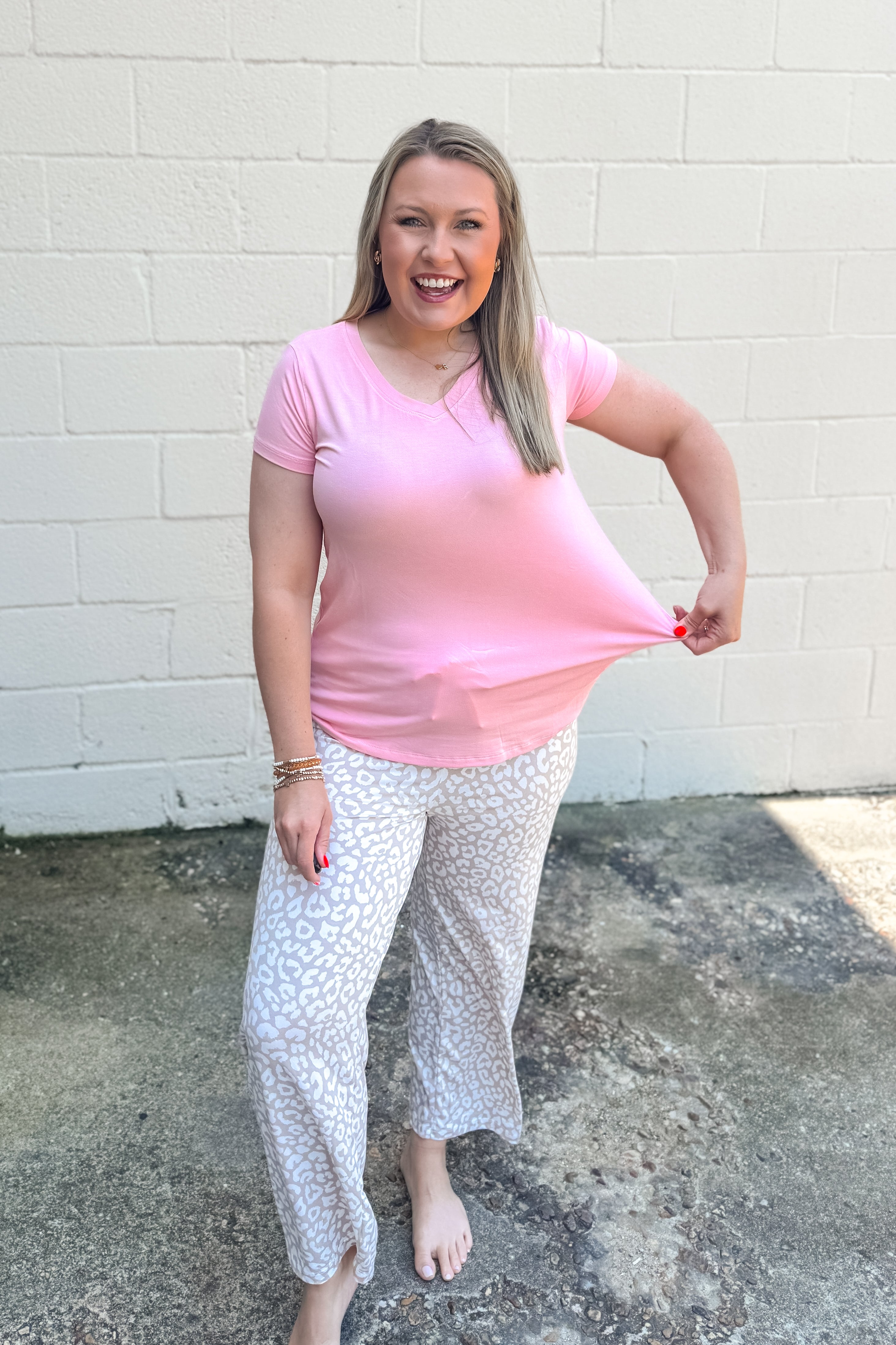 Basic Pajama Shirt, Light Pink
