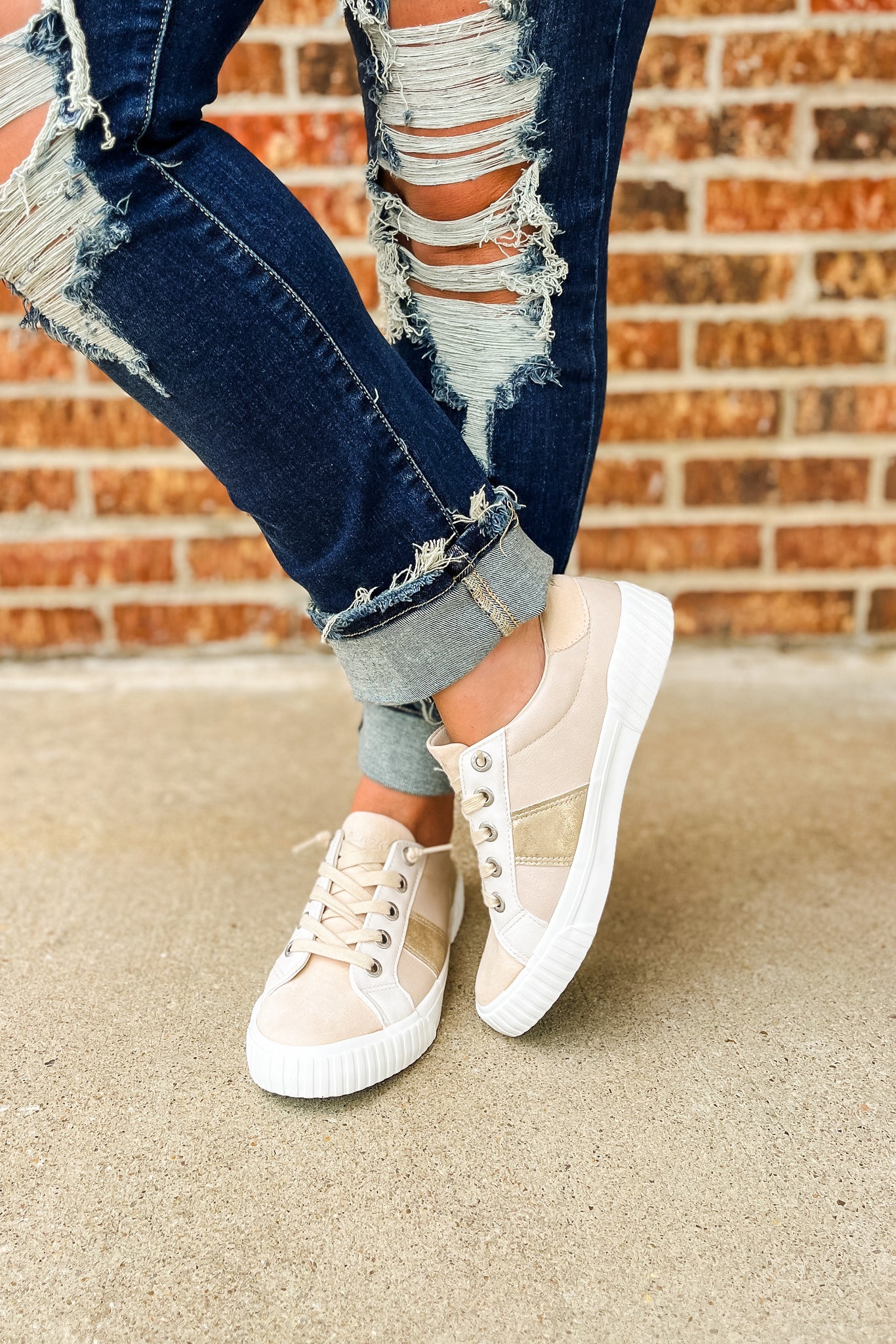 Blowfish Wave Sneakers, Neutral/Gold