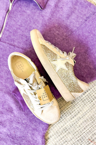 Paula Sparkle Sneakers, Gold Glitter