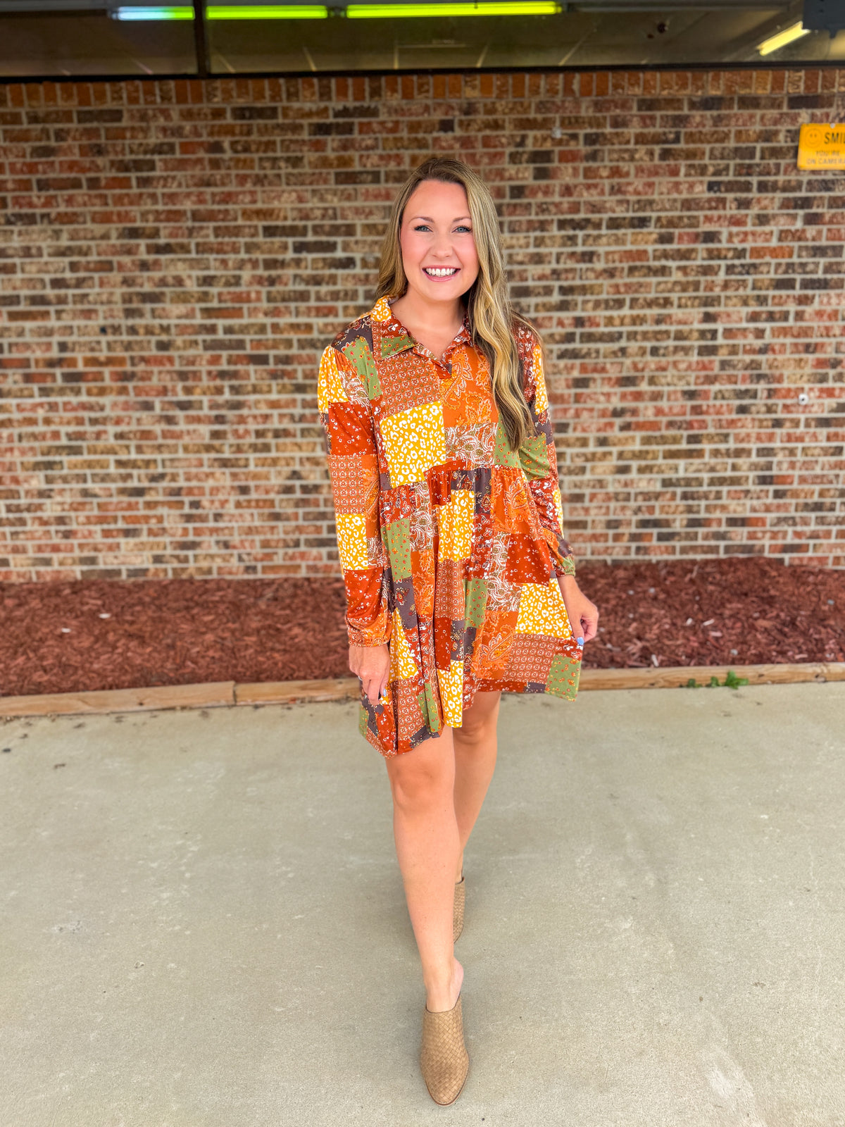 All Mixed Up Patchwork Babydoll Dress