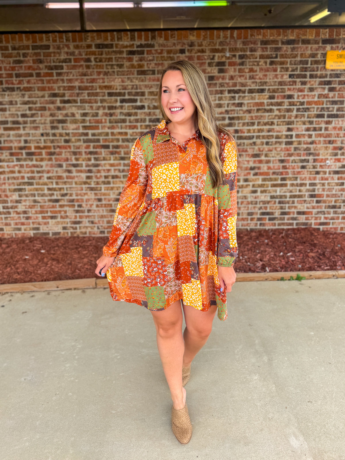 All Mixed Up Patchwork Babydoll Dress