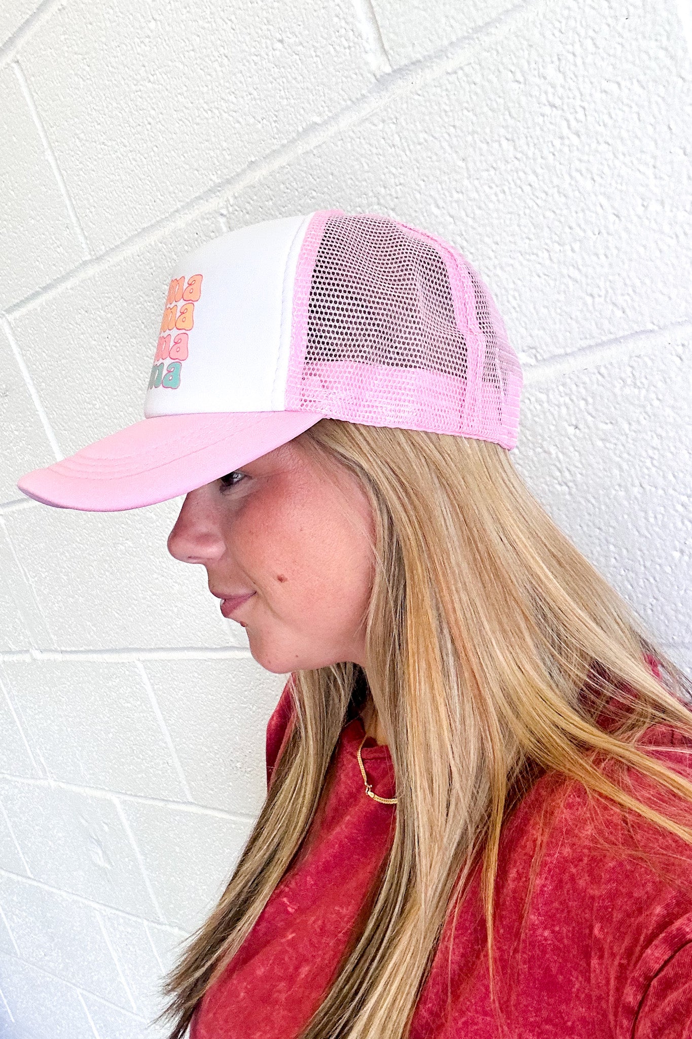 Retro "Mama" Print Trucker Baseball Cap