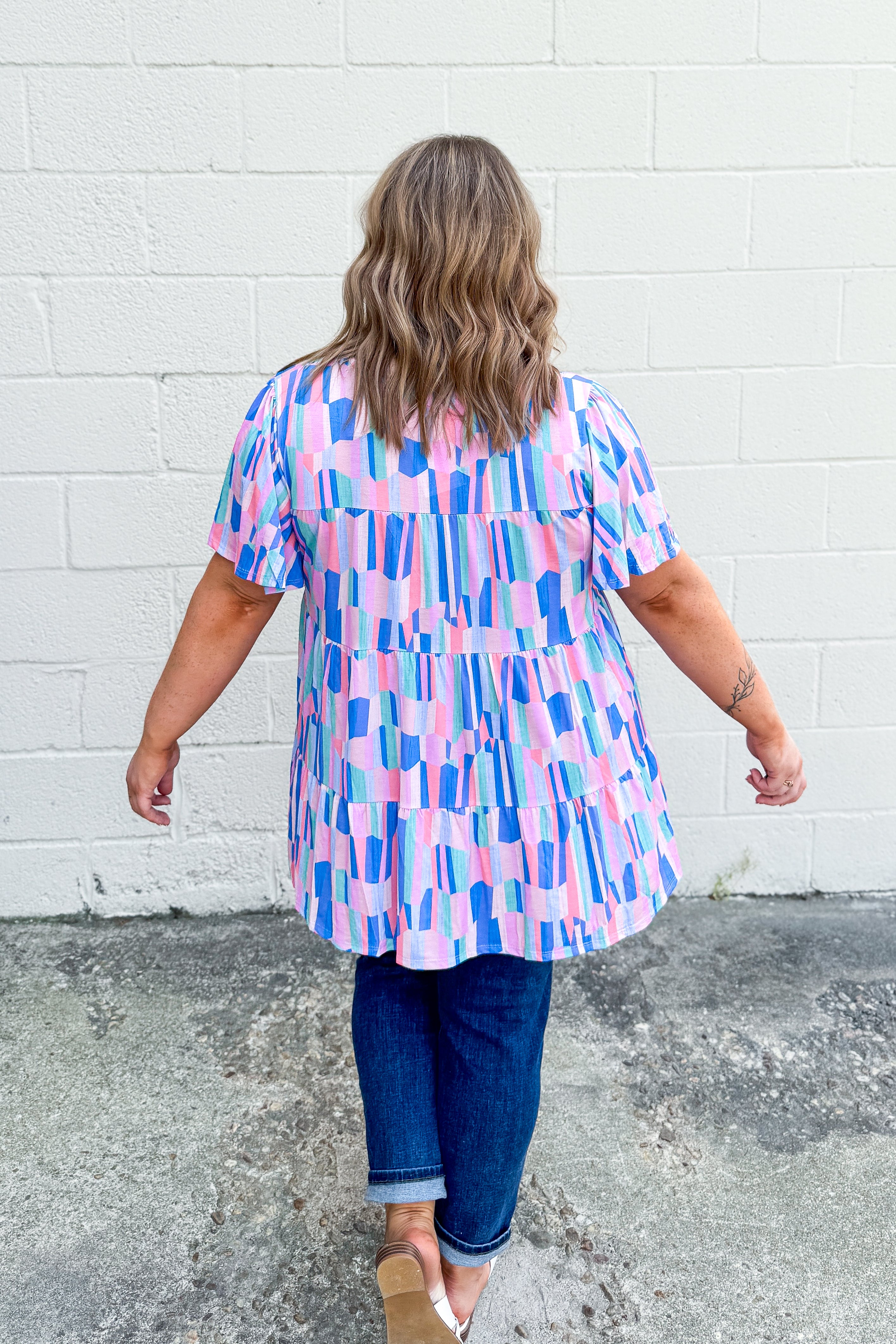 Bubblegum Skies Tiered Top