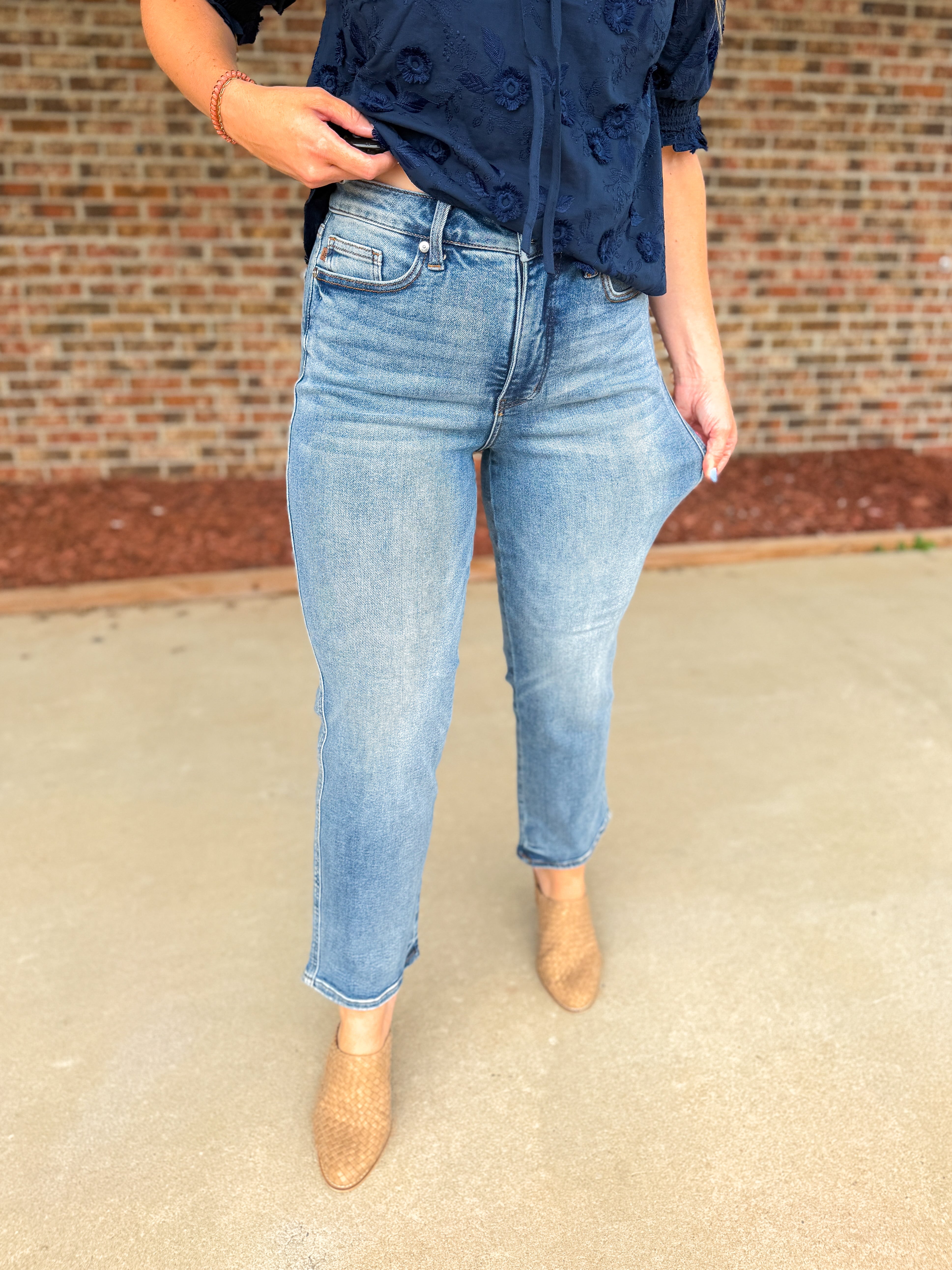 Judy Blue High Waist Tummy Control Peggy Ankle Straight Jeans