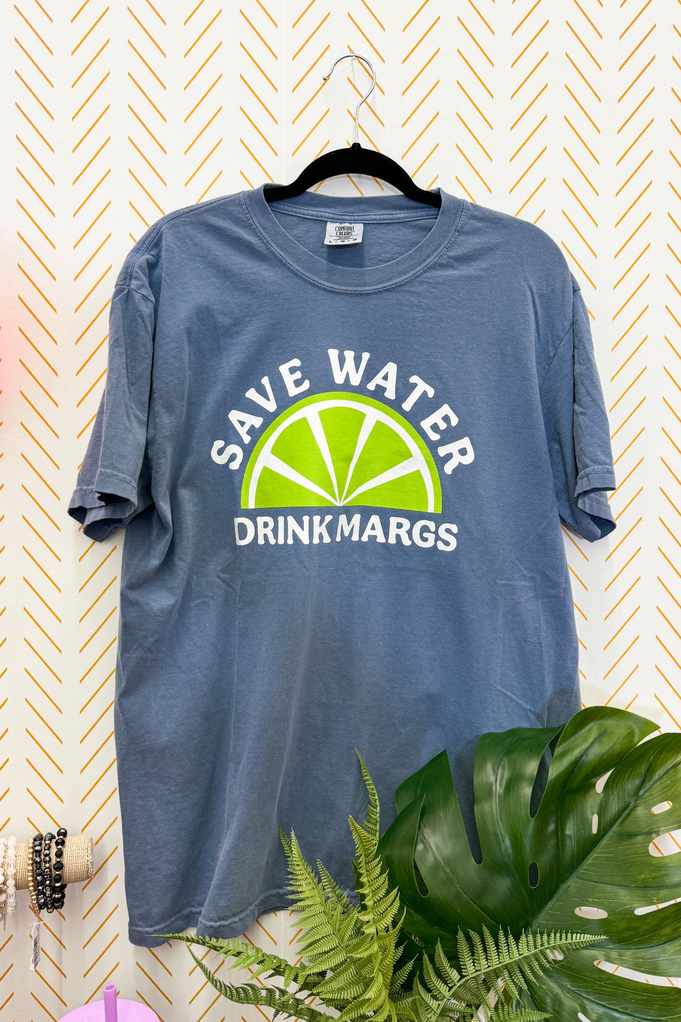 Save Water Drink Margs Graphic Tee, Denim