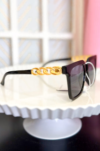 Sarah Sunglasses, Black/Gold