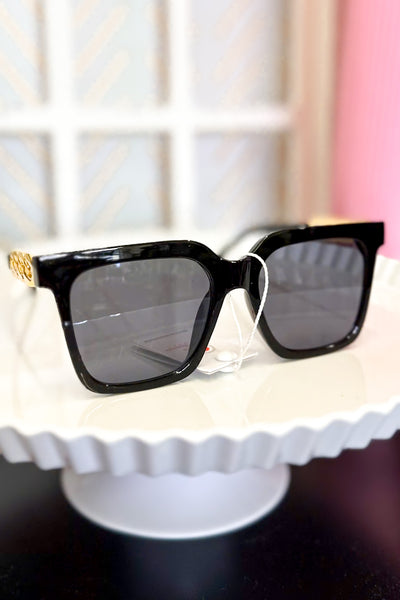 Sarah Sunglasses, Black/Gold