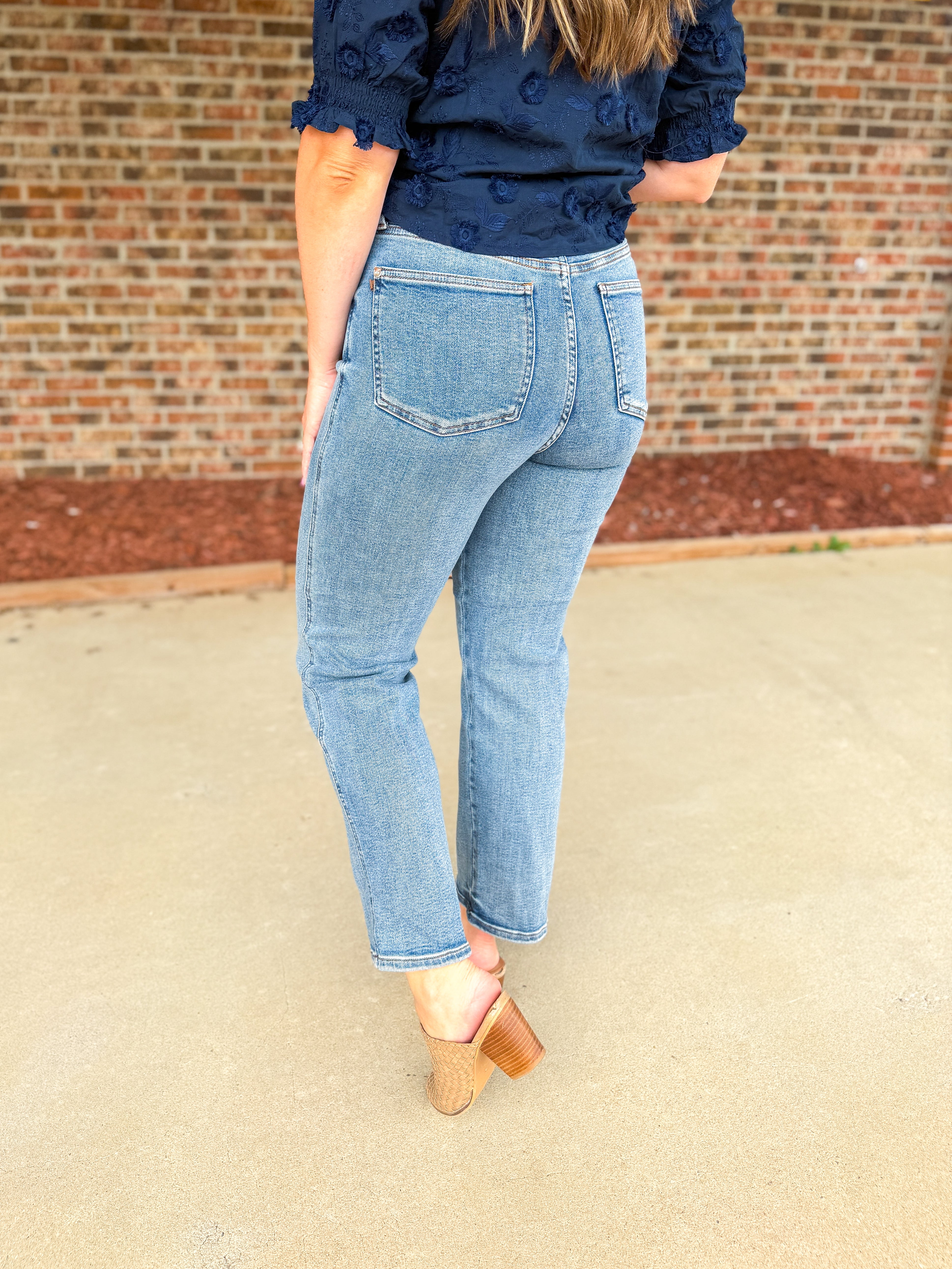 Judy Blue High Waist Tummy Control Peggy Ankle Straight Jeans