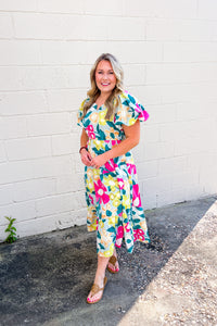 Standing In The Lights Floral Midi Dress