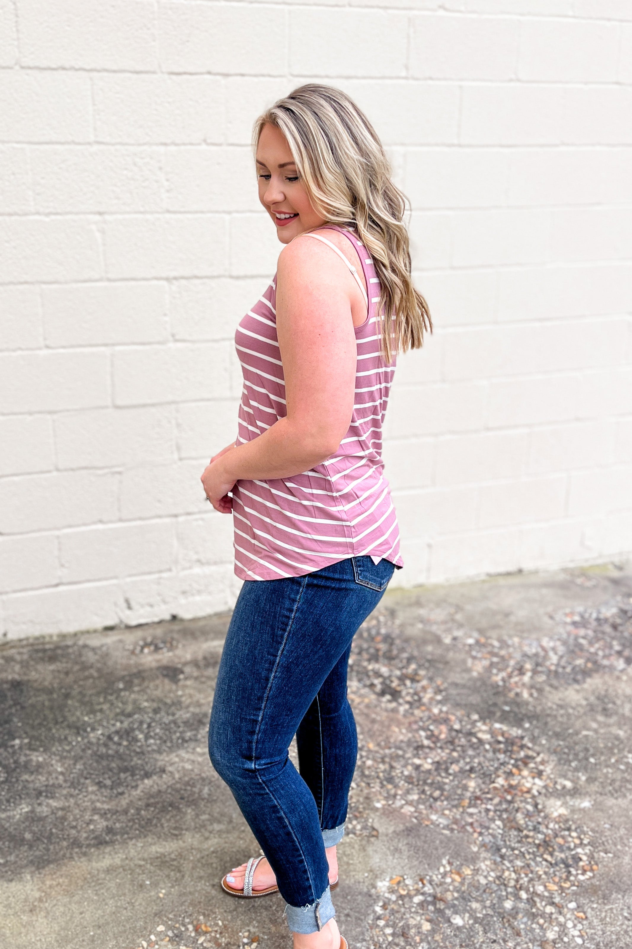 DEAL | Sebastian Stripe Tank, Light Rose