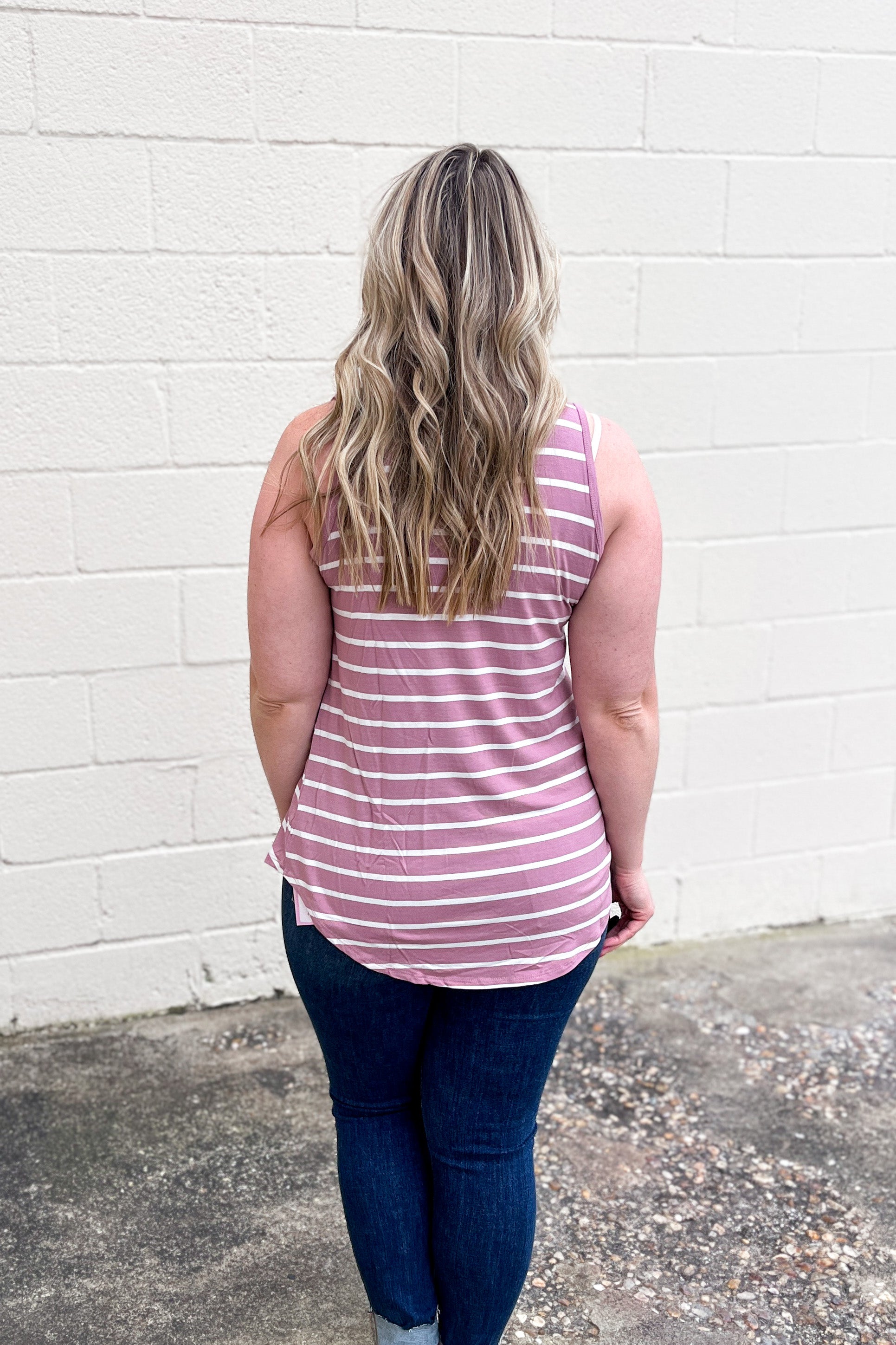 DEAL | Sebastian Stripe Tank, Light Rose