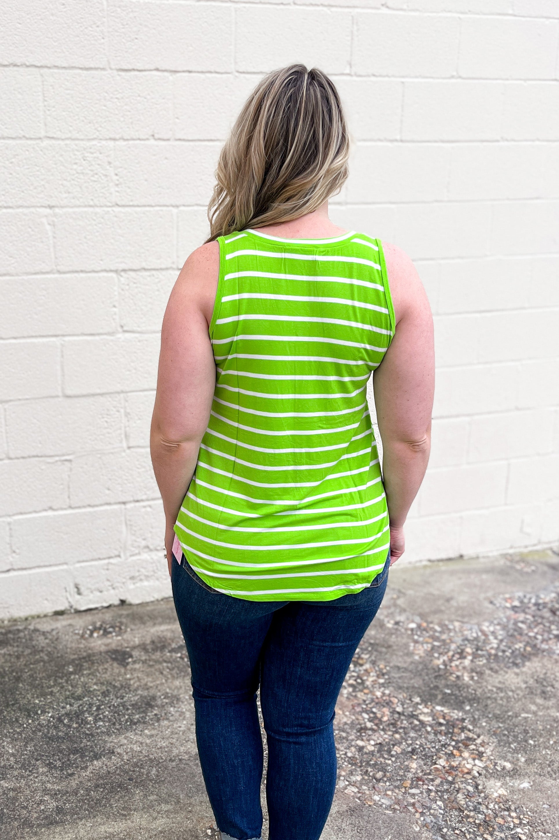 DEAL | Sebastian Stripe Tank, Lime Green