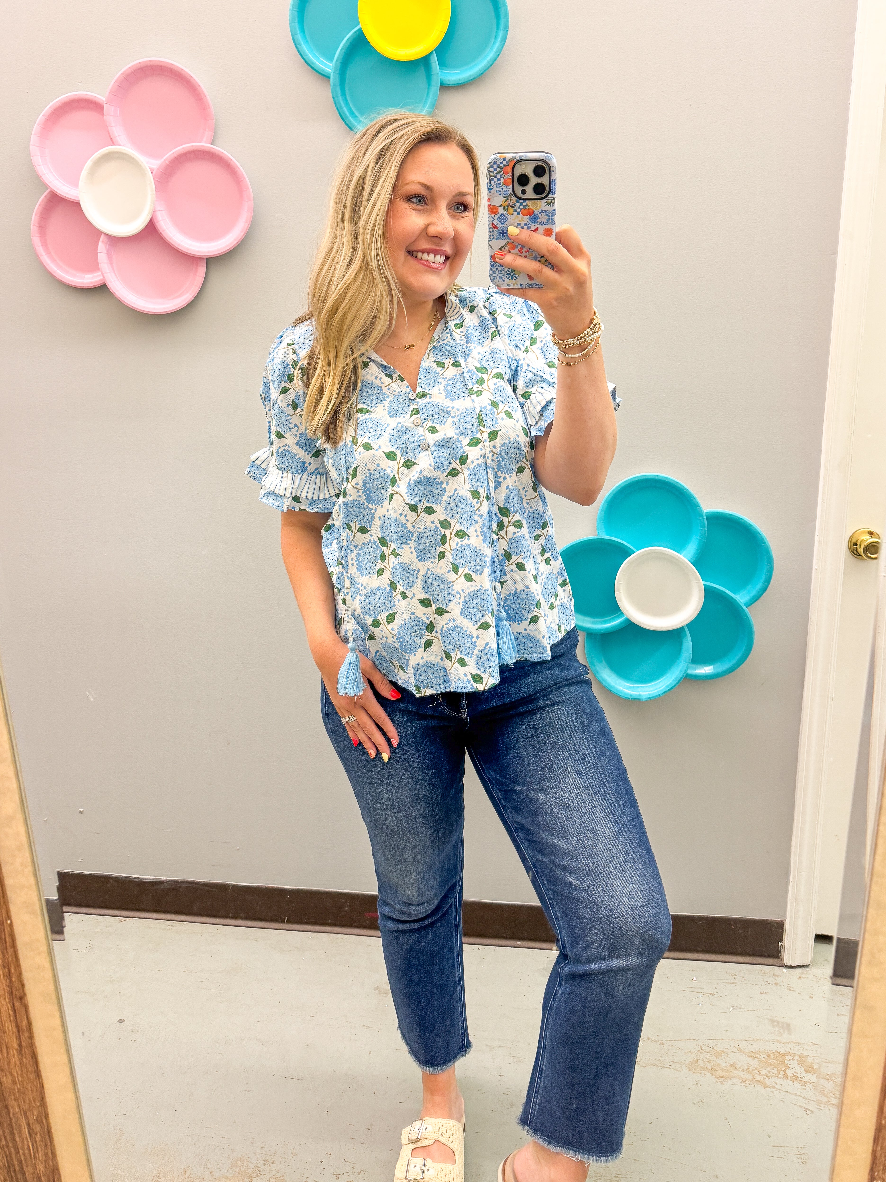Hydrangea Haze Blouse Top
