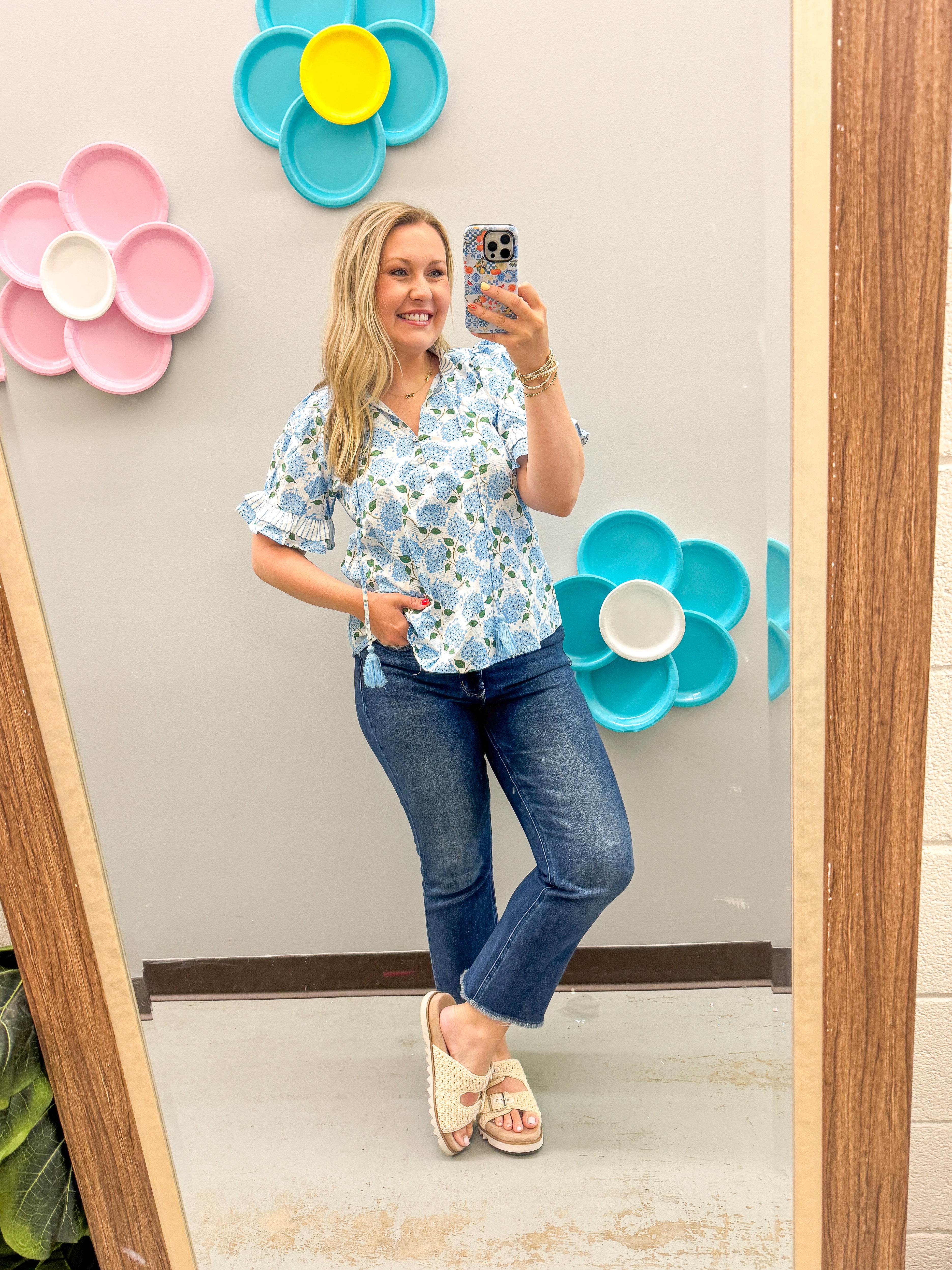 Hydrangea Haze Blouse Top