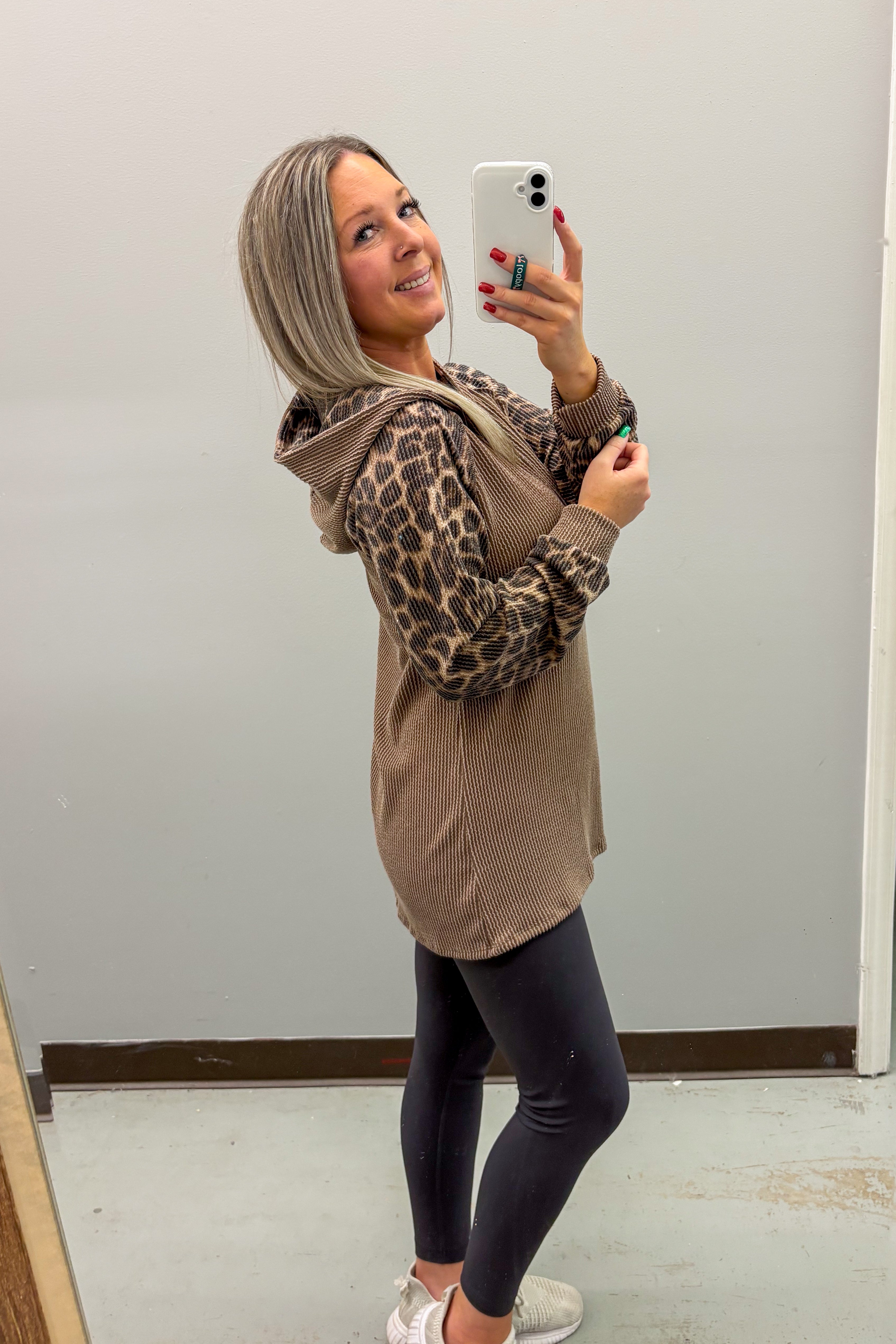 Cheetah Charm Hoodie Top
