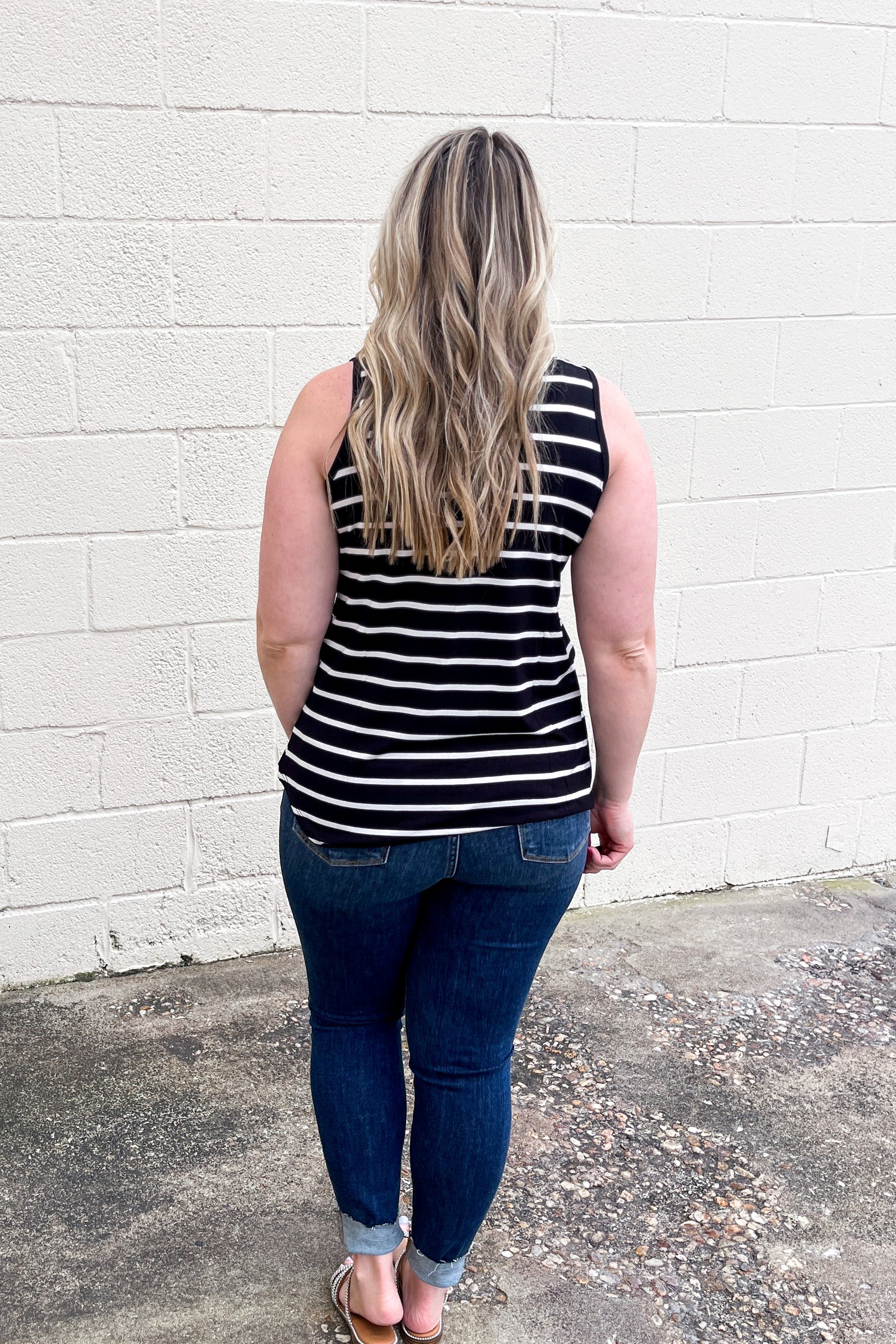 DEAL | Sebastian Stripe Tank, Black/Ivory