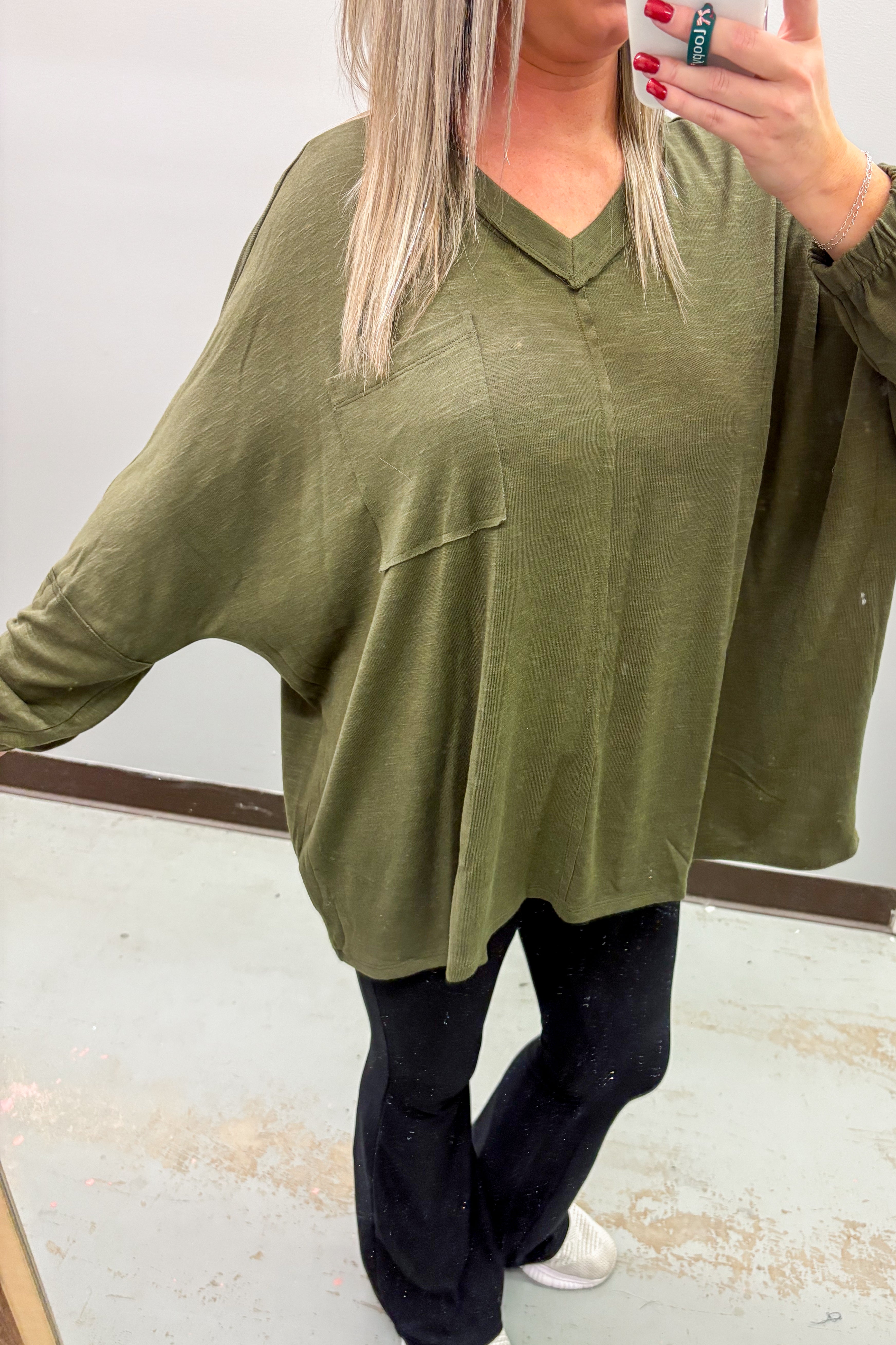 Flow Into Fall Top, Olive