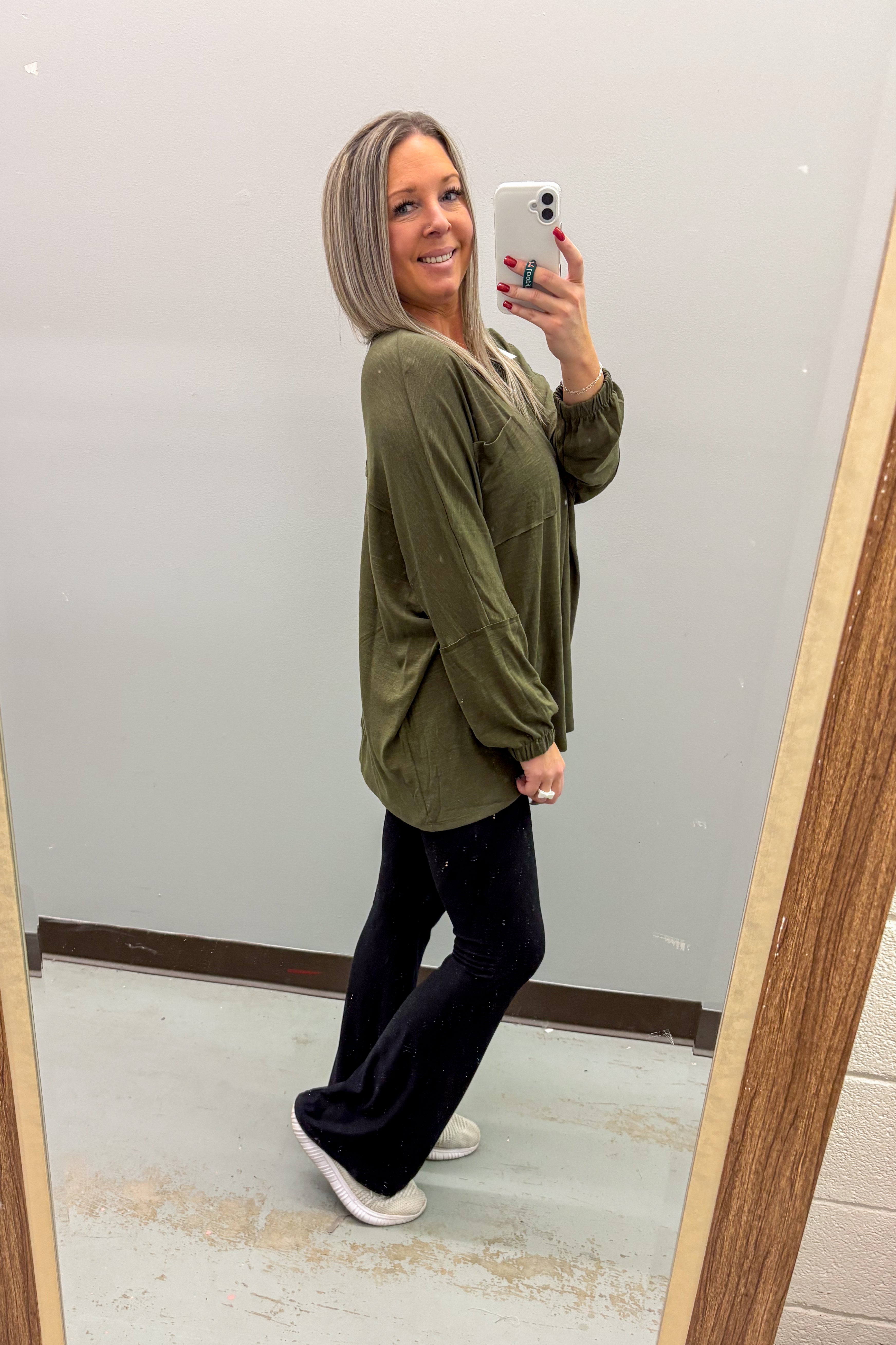 Flow Into Fall Top, Olive