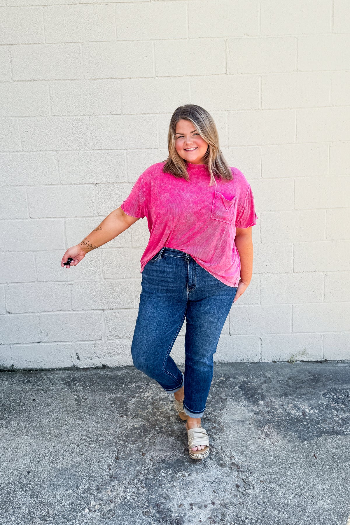 Where It Ends Ribbed Top, Hot Pink | Sew Southern Designs