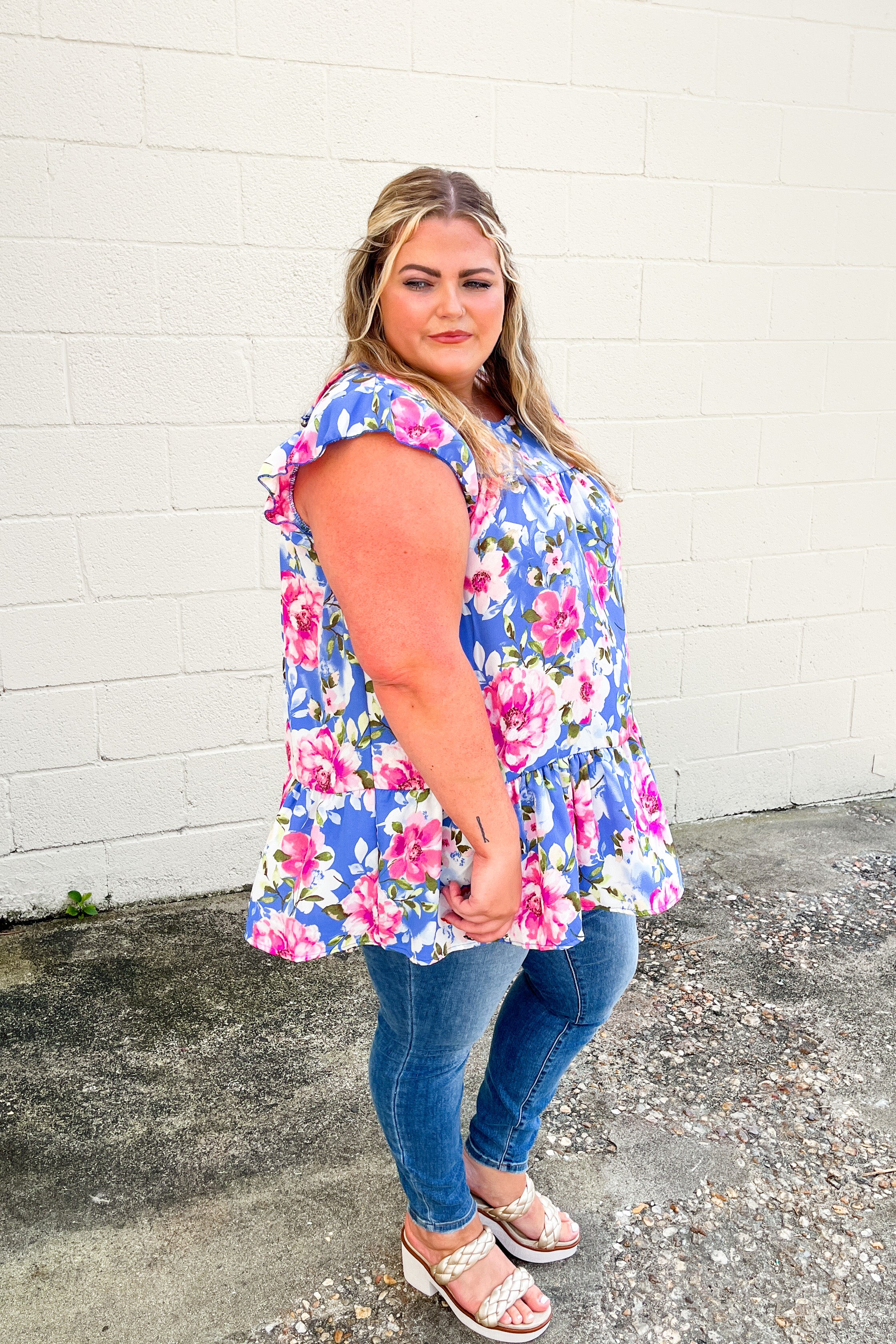 Floral Charm Tiered Top