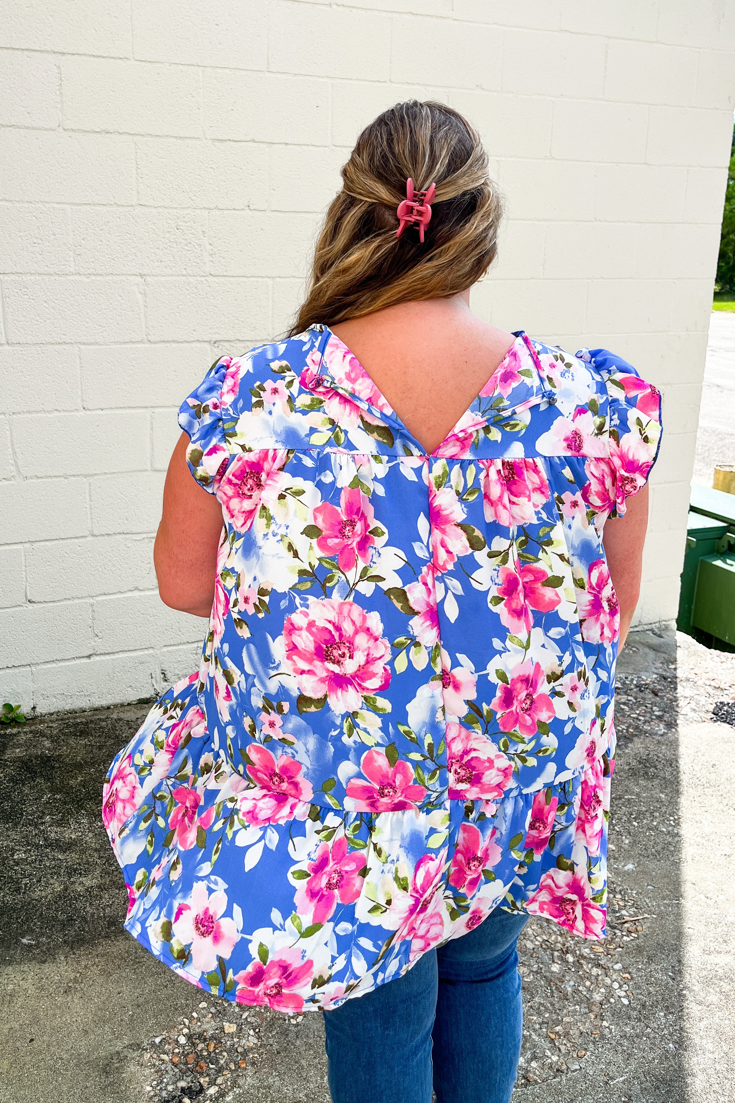 Floral Charm Tiered Top