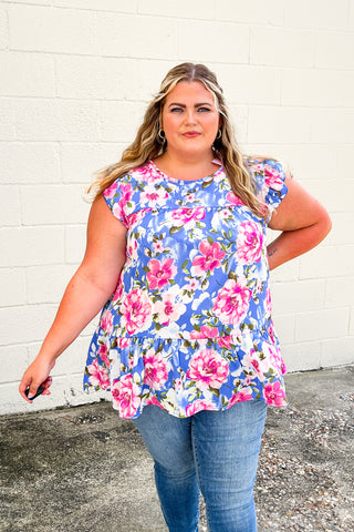 Floral Charm Tiered Top