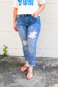 Judy Blue Stars Destroyed Boyfriend Jean