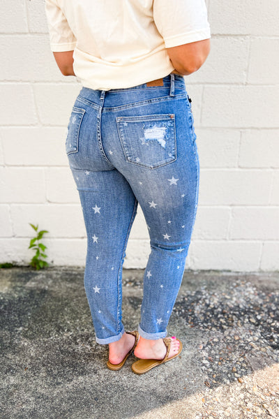 Judy Blue Stars Destroyed Boyfriend Jean