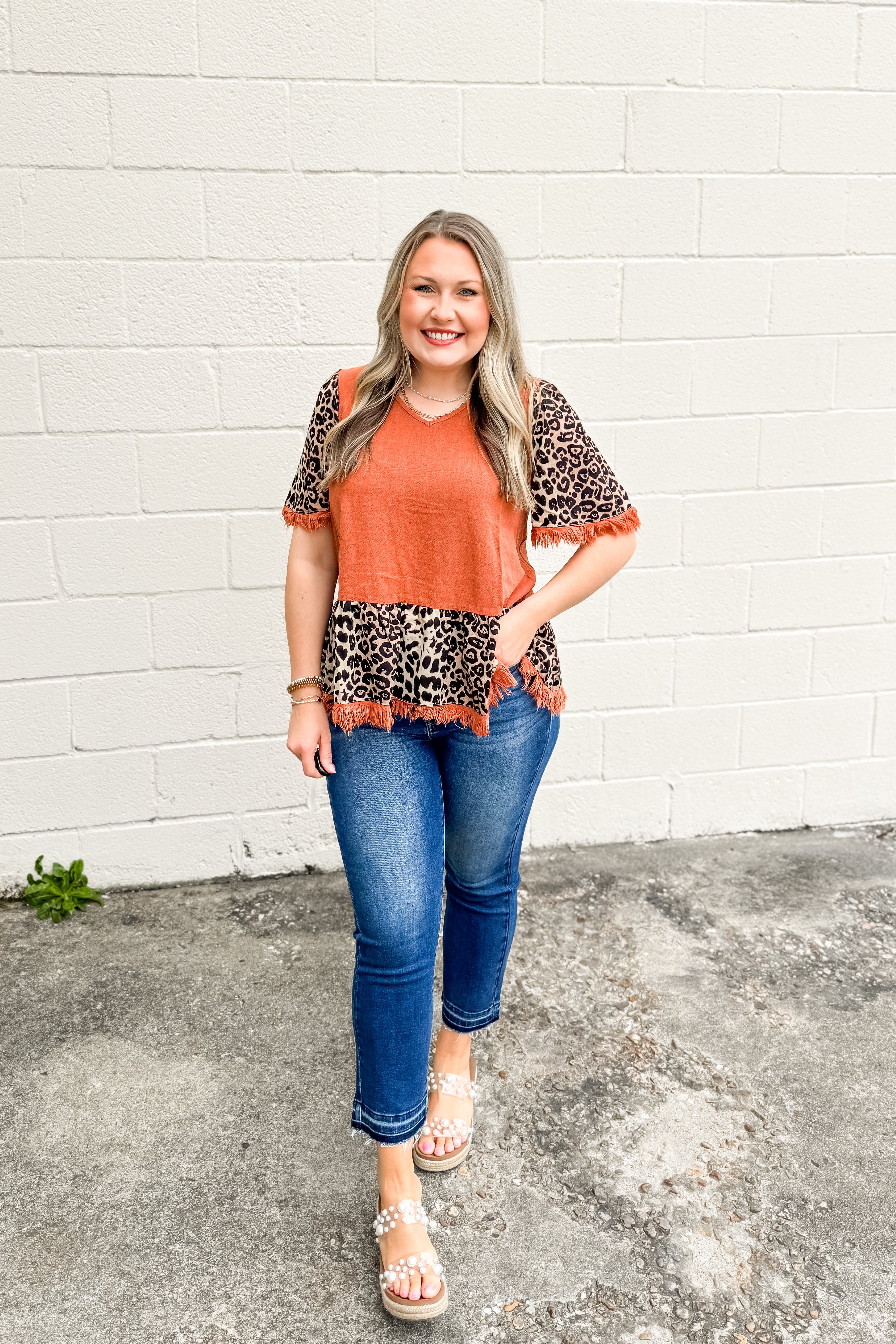 Wild Rust Vibes Leopard Top