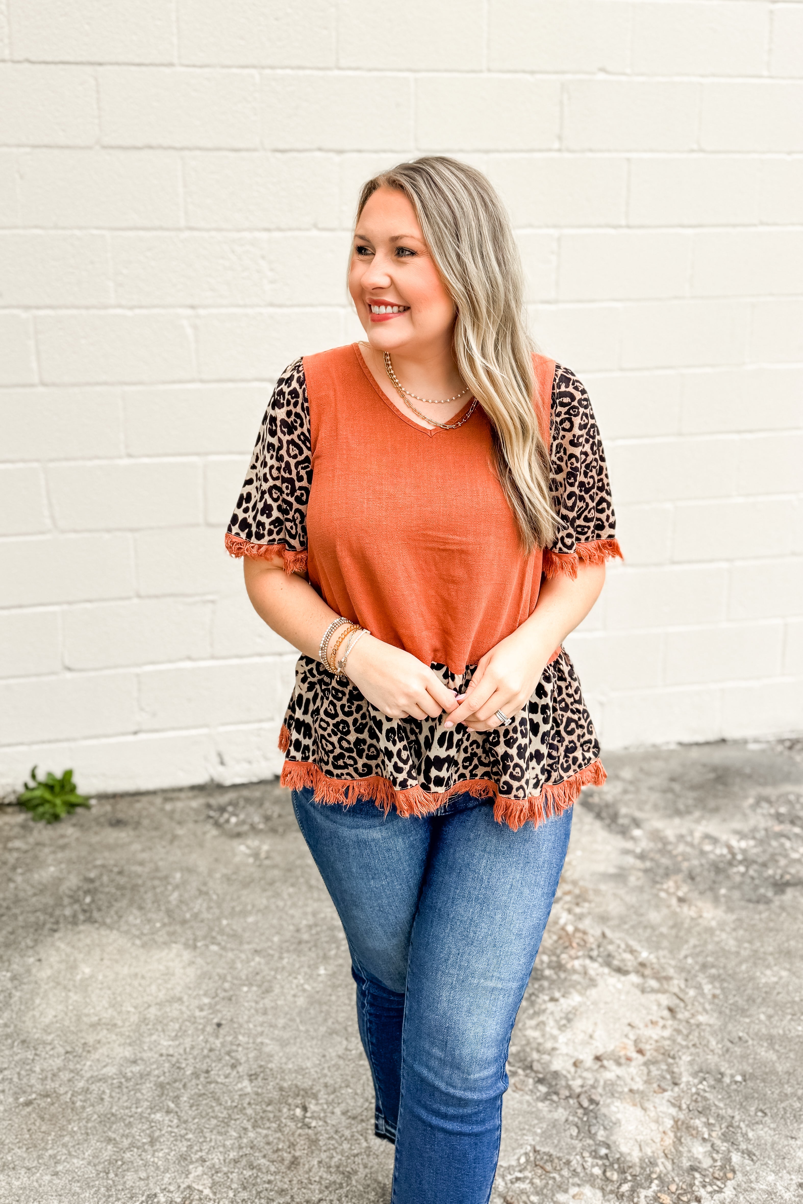 Wild Rust Vibes Leopard Top