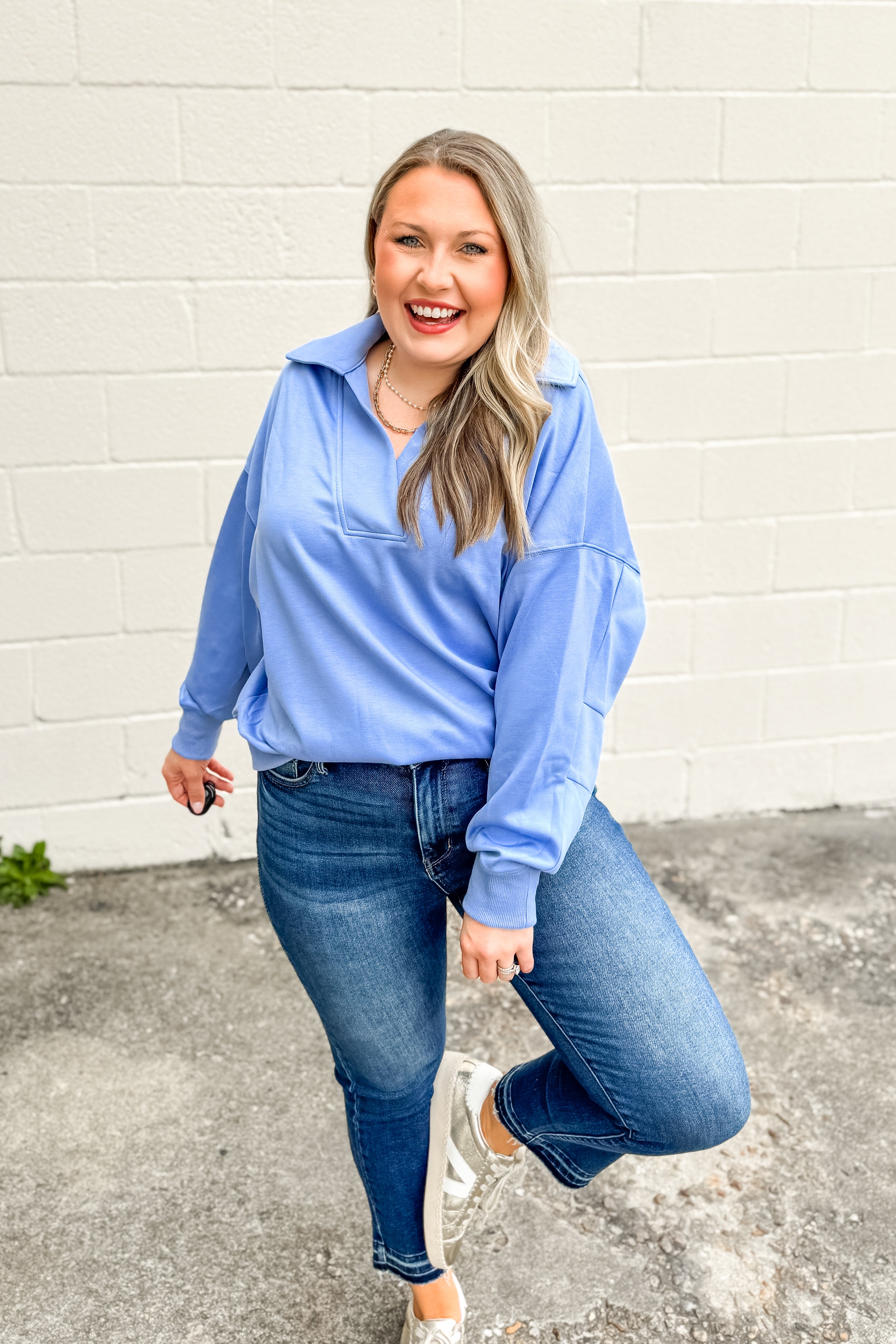 In My Element Pullover Top, Periwinkle